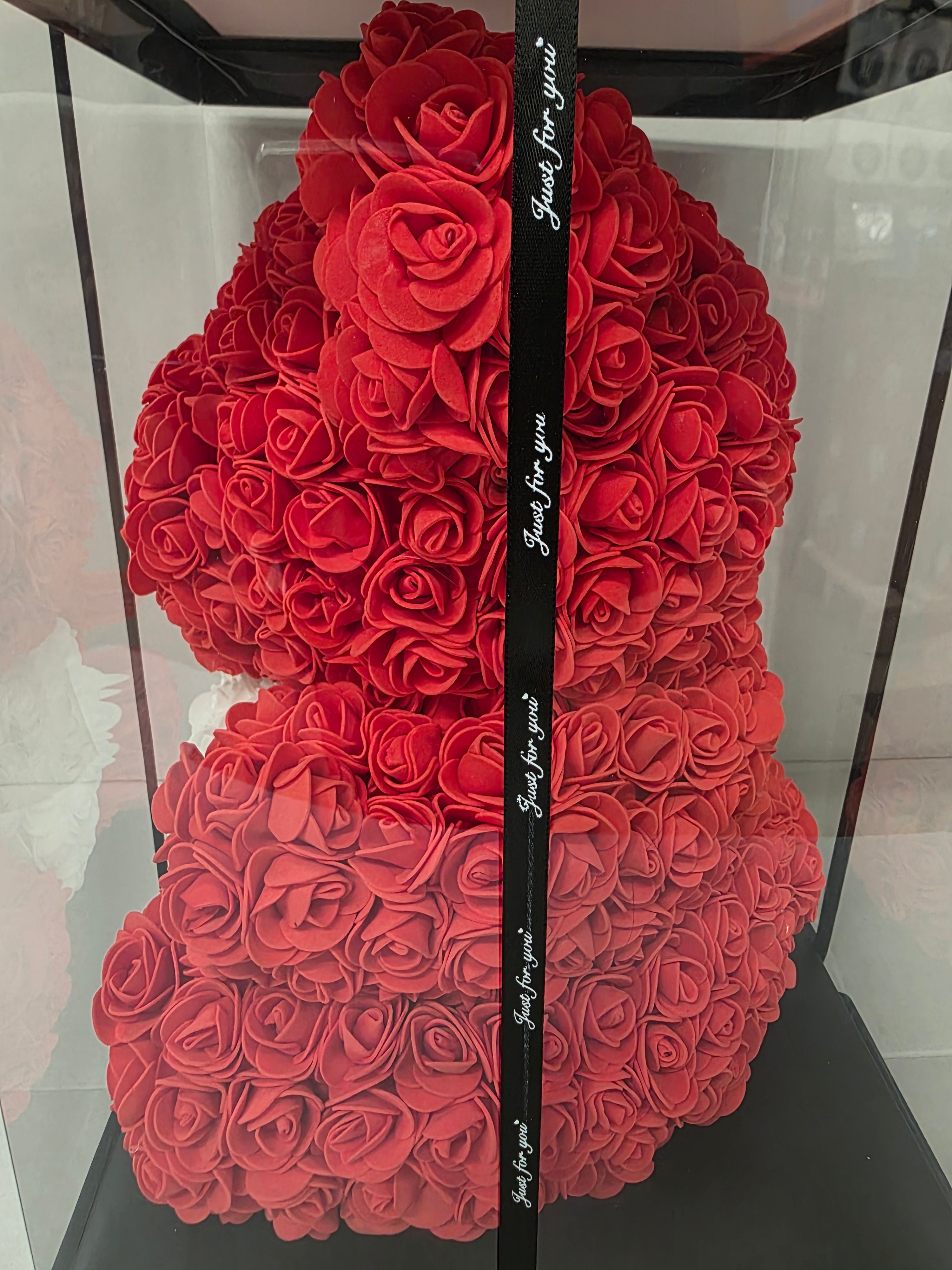Rose Teddy Red White Heart