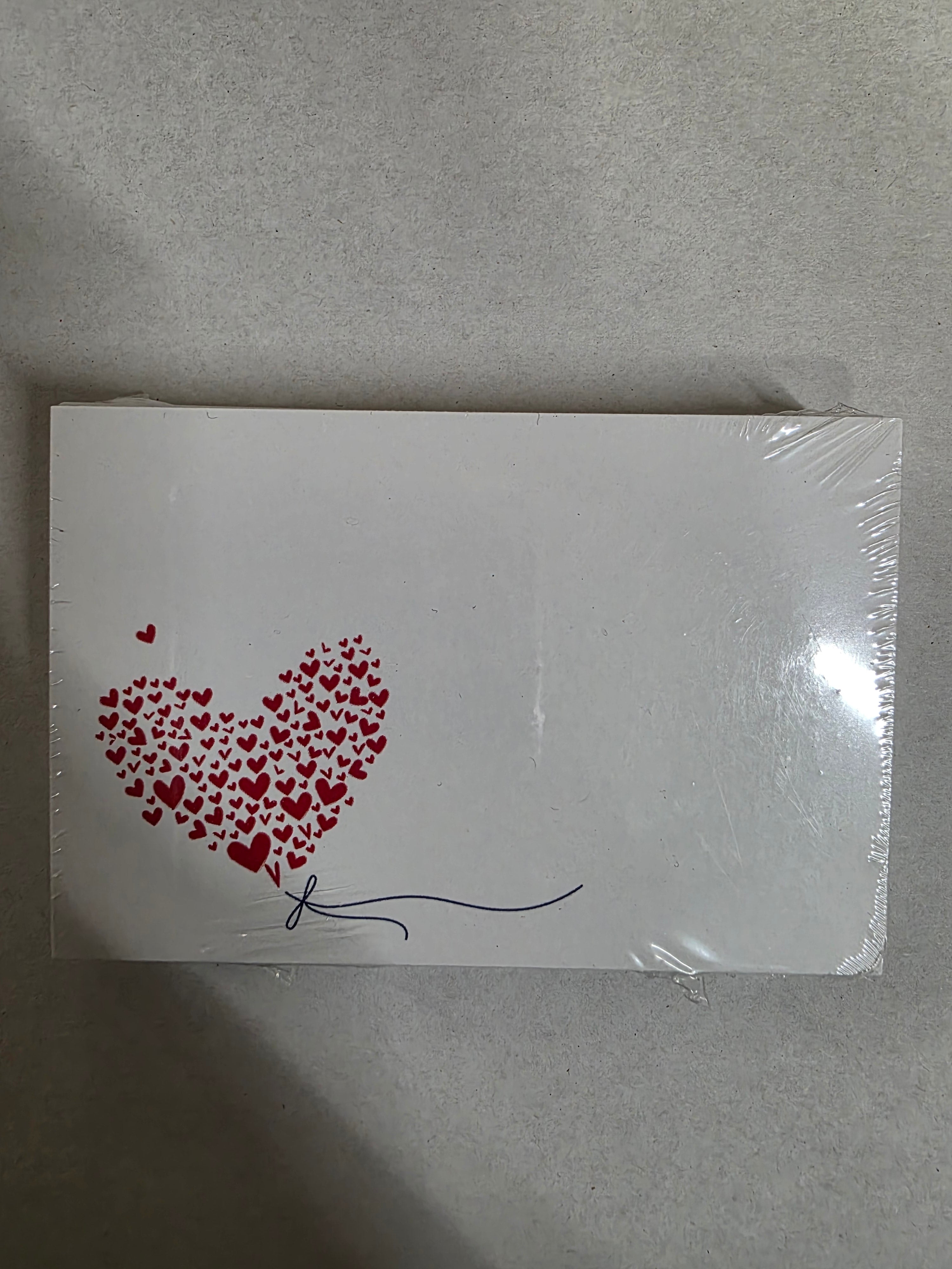 Small Card Plain Heart Balloons (3 pack of 50 cards each)