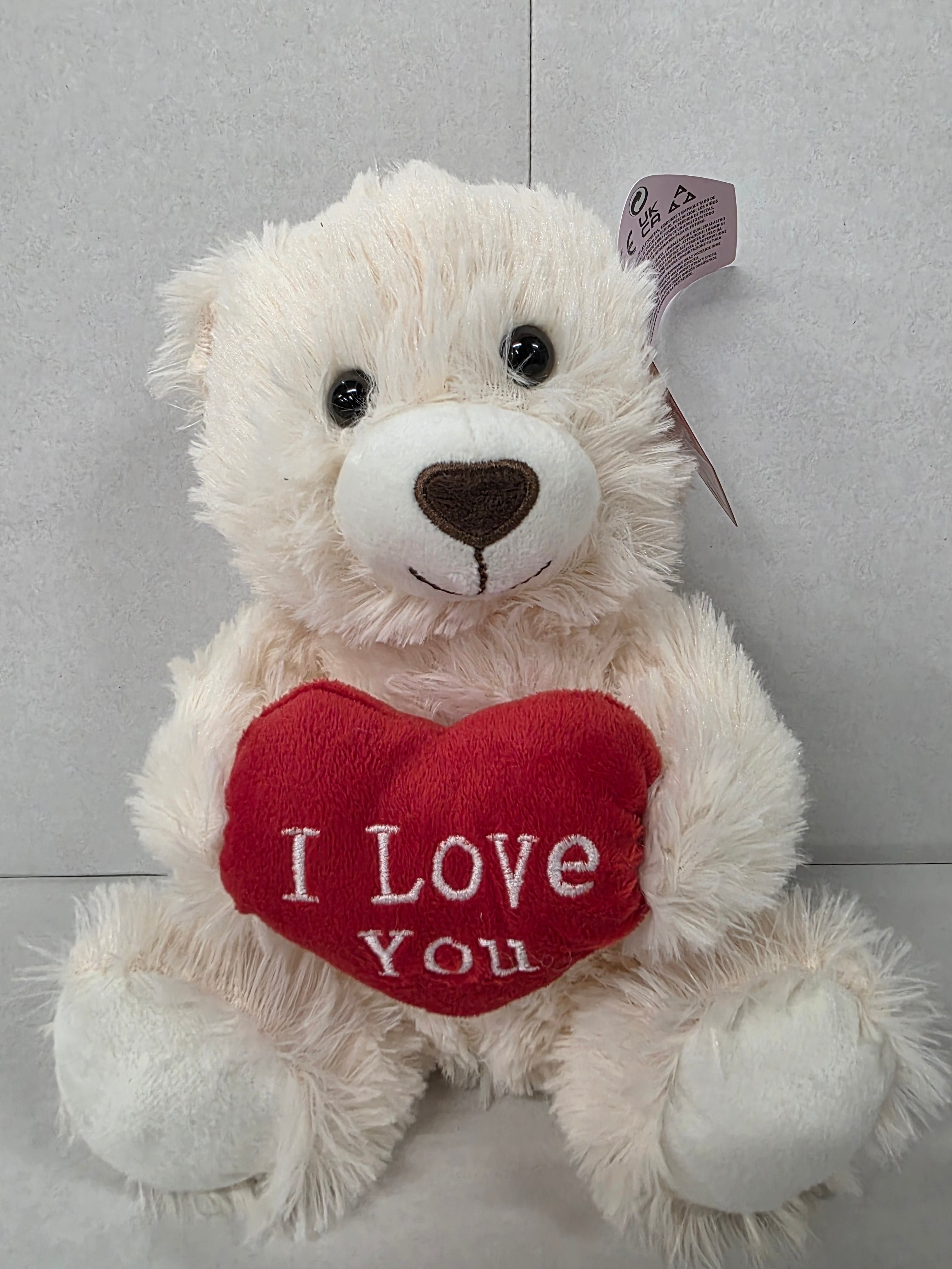 Soft Toy I Love You Bear Cream Medium (PACK OF 2)