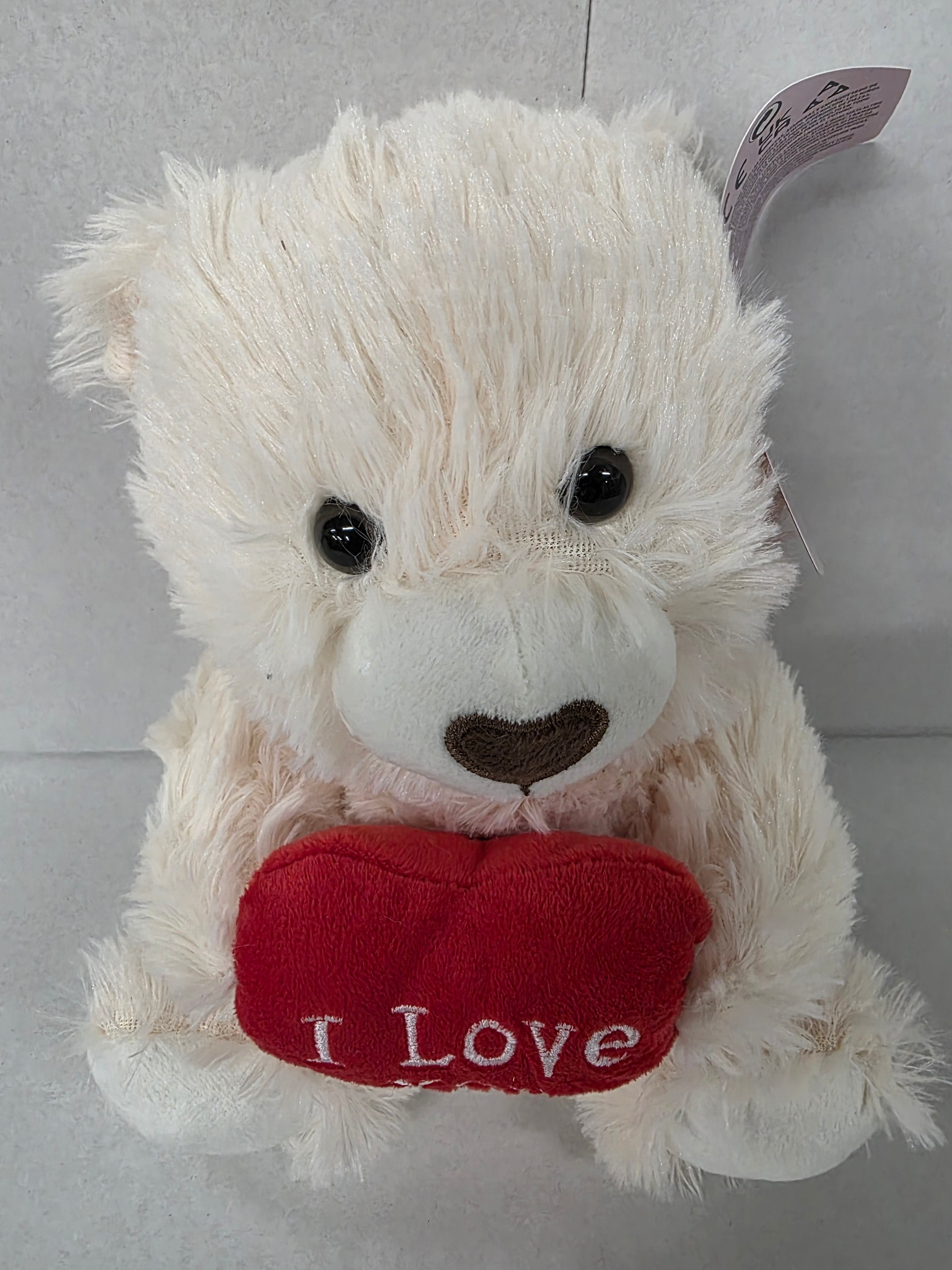 Soft Toy I Love You Bear Cream Medium (PACK OF 2)