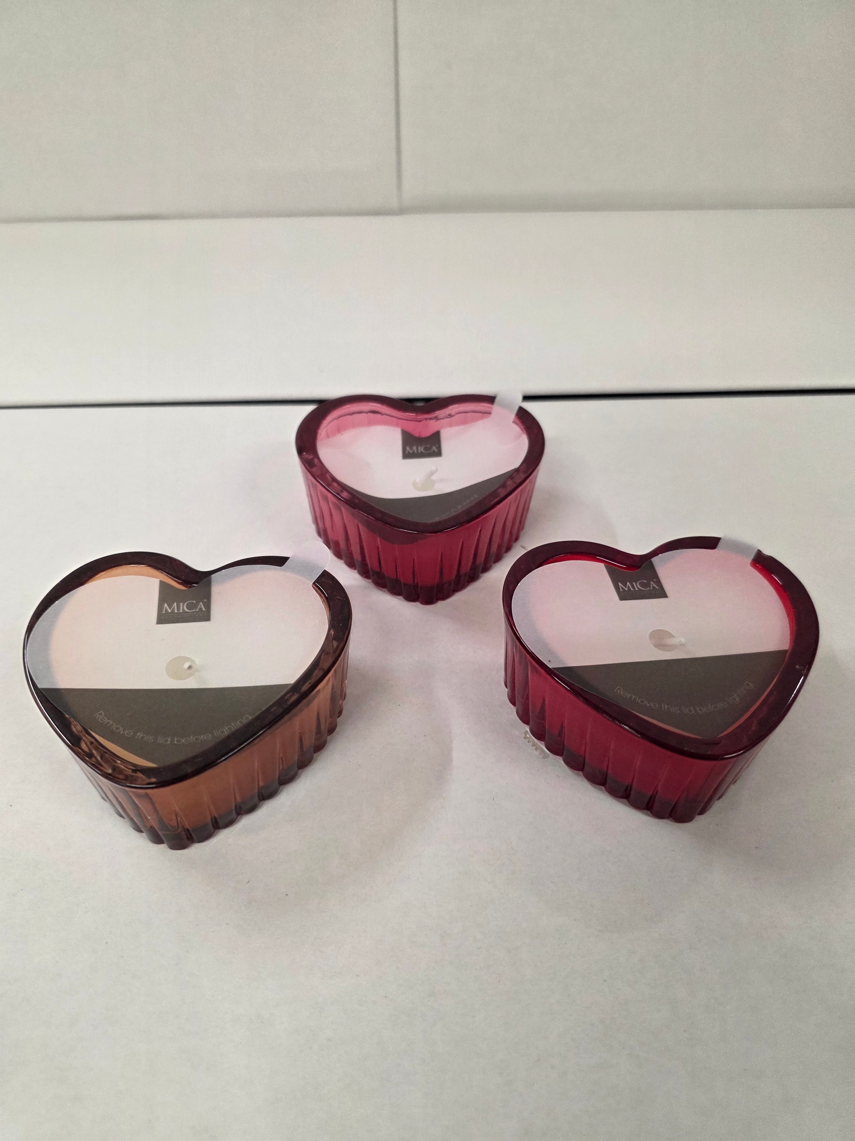 Tealight Holder Heart With Wax Assorted X1 (PACK OF 3)
