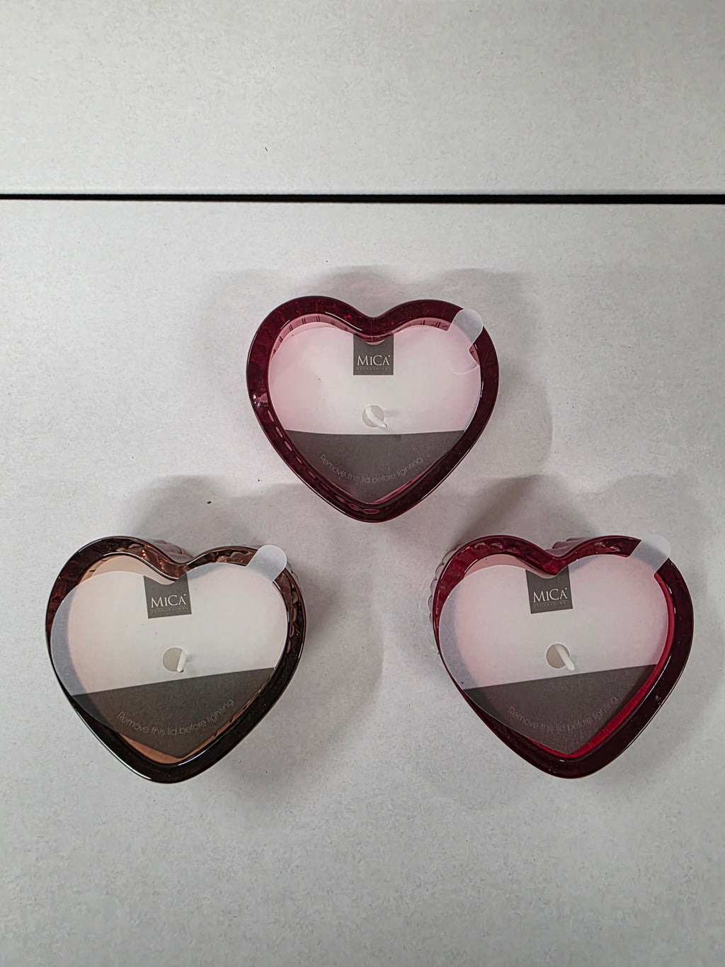 Tealight Holder Heart With Wax Assorted X1 (PACK OF 3)