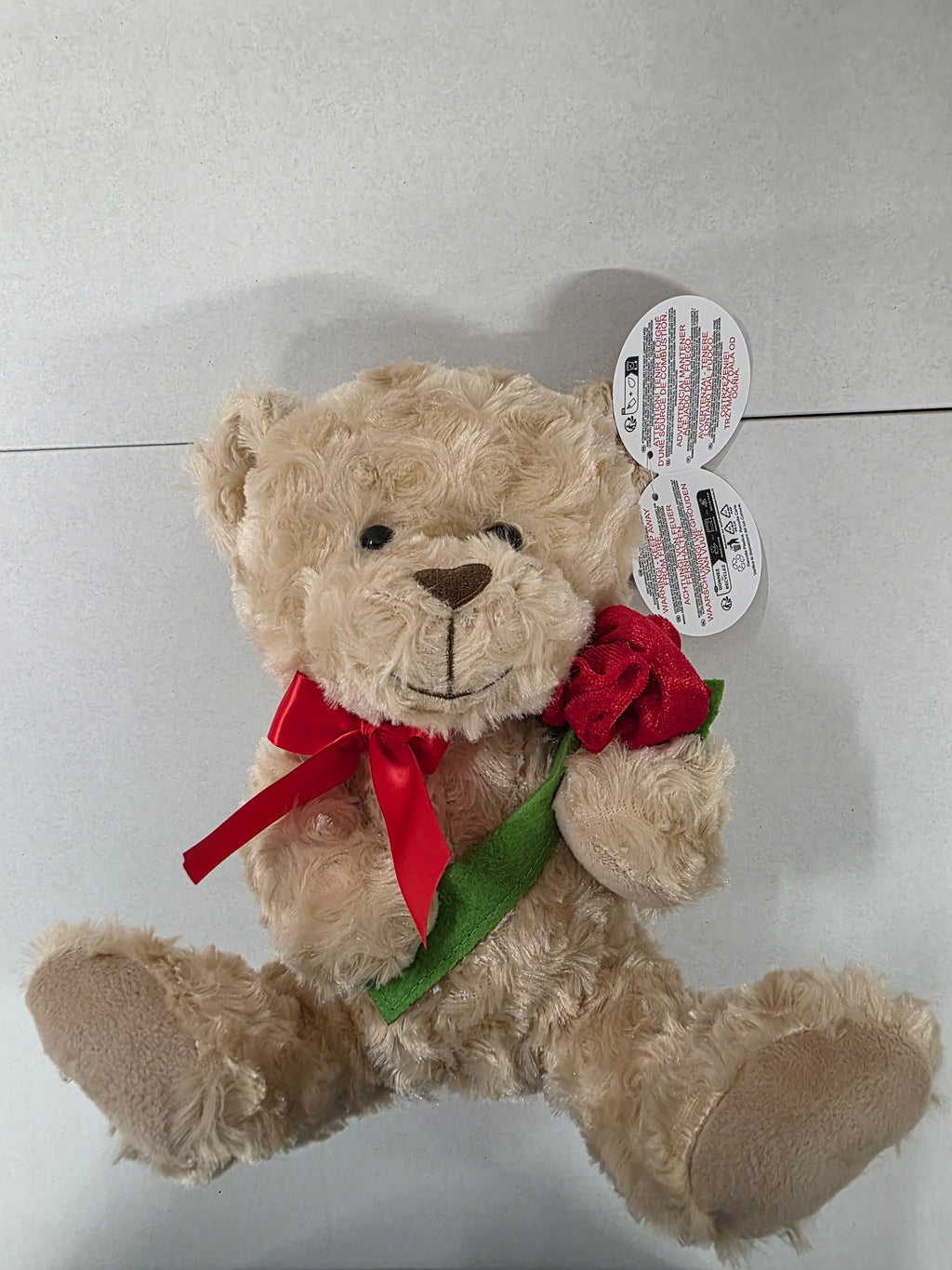 Valentines Bear With Rose 25cm (PACK OF 2)