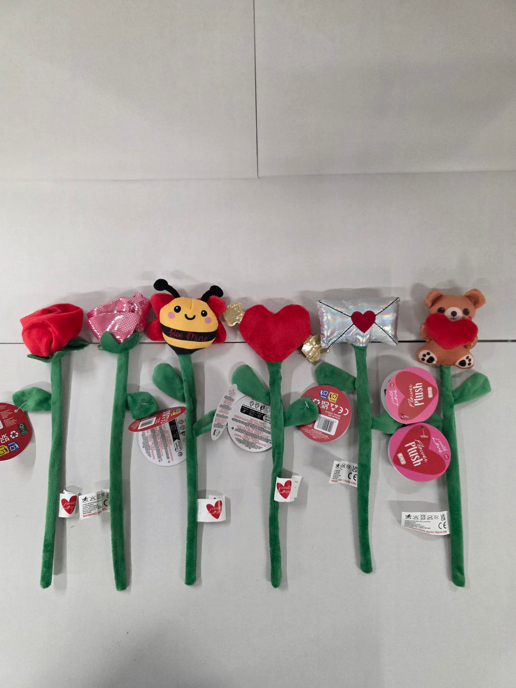 Valentines Flower Plush 30cm Assort (PACK OF 6)