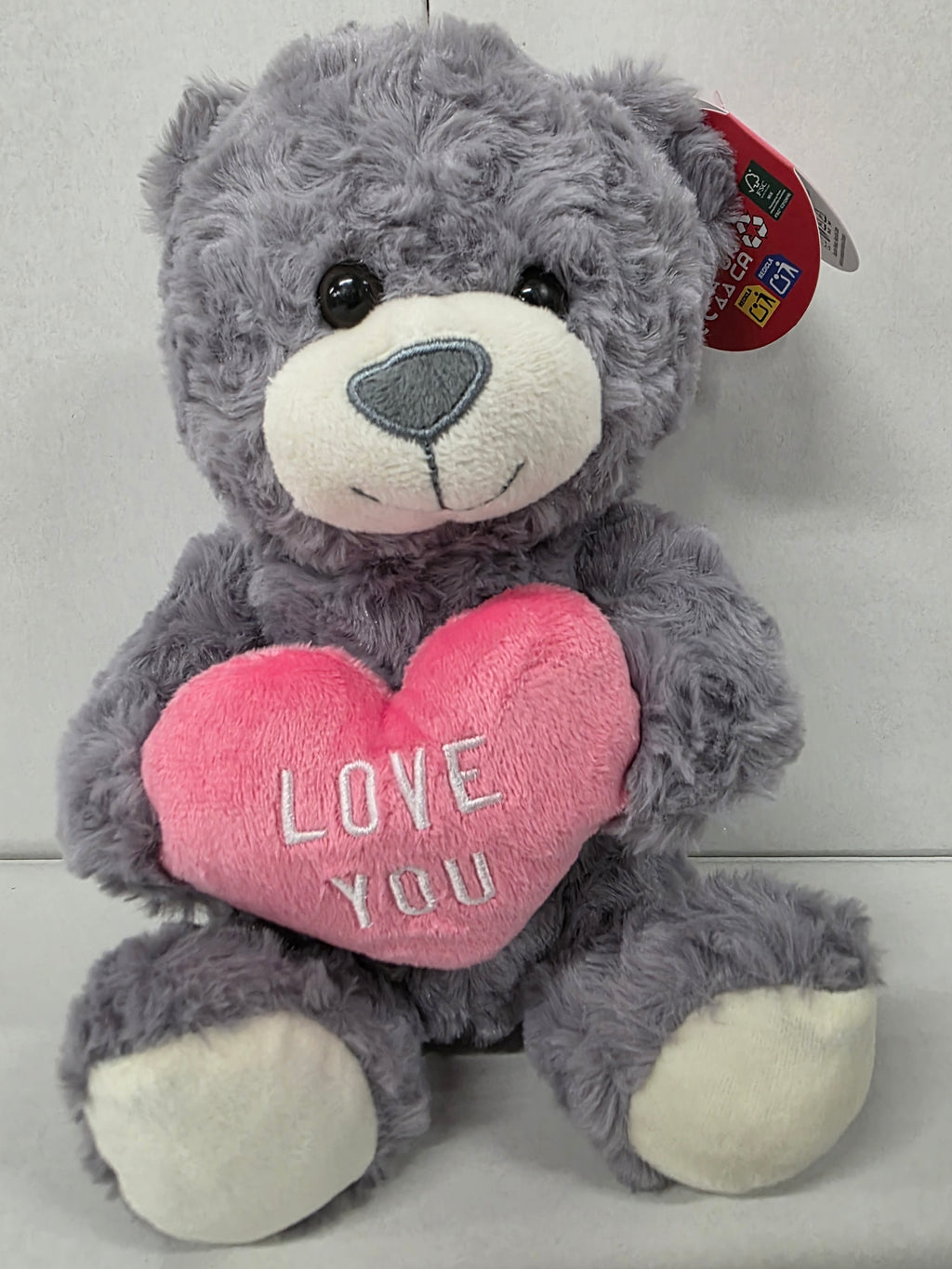 Valentines Love You Bear Pink and Grey 25cm