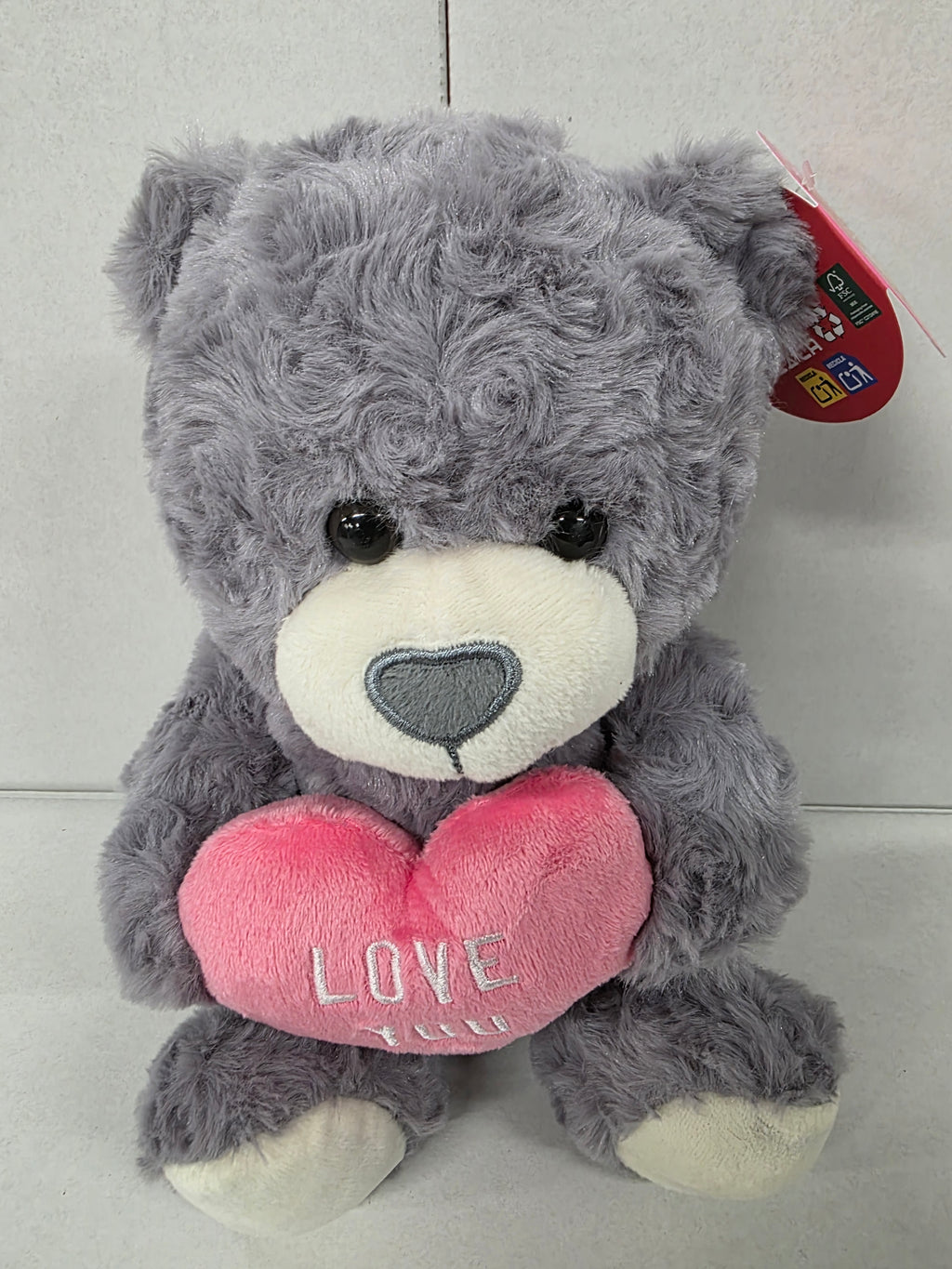 Valentines Love You Bear Pink and Grey 25cm