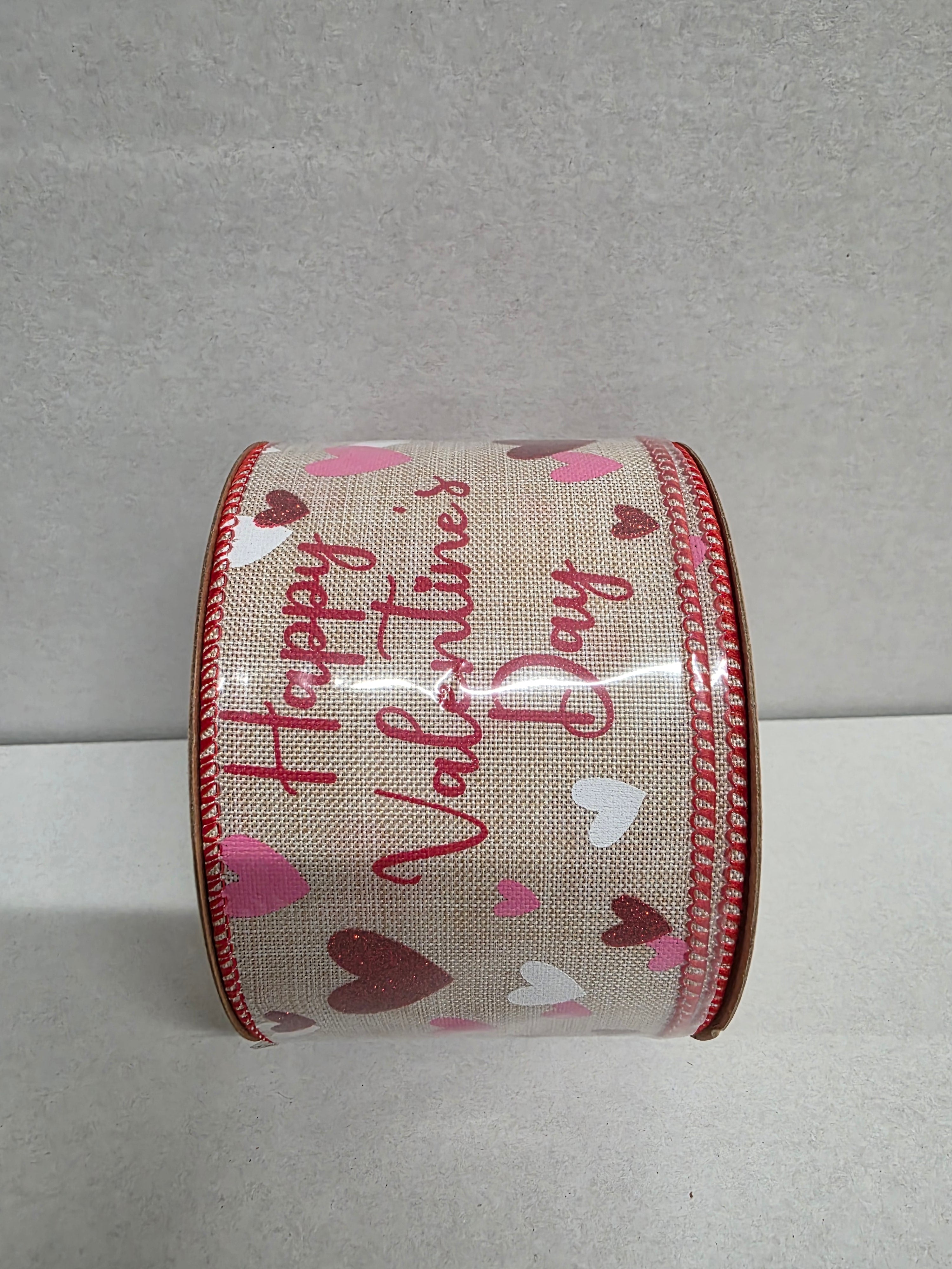 Ribbon Happy Valentines 63mm X10yards