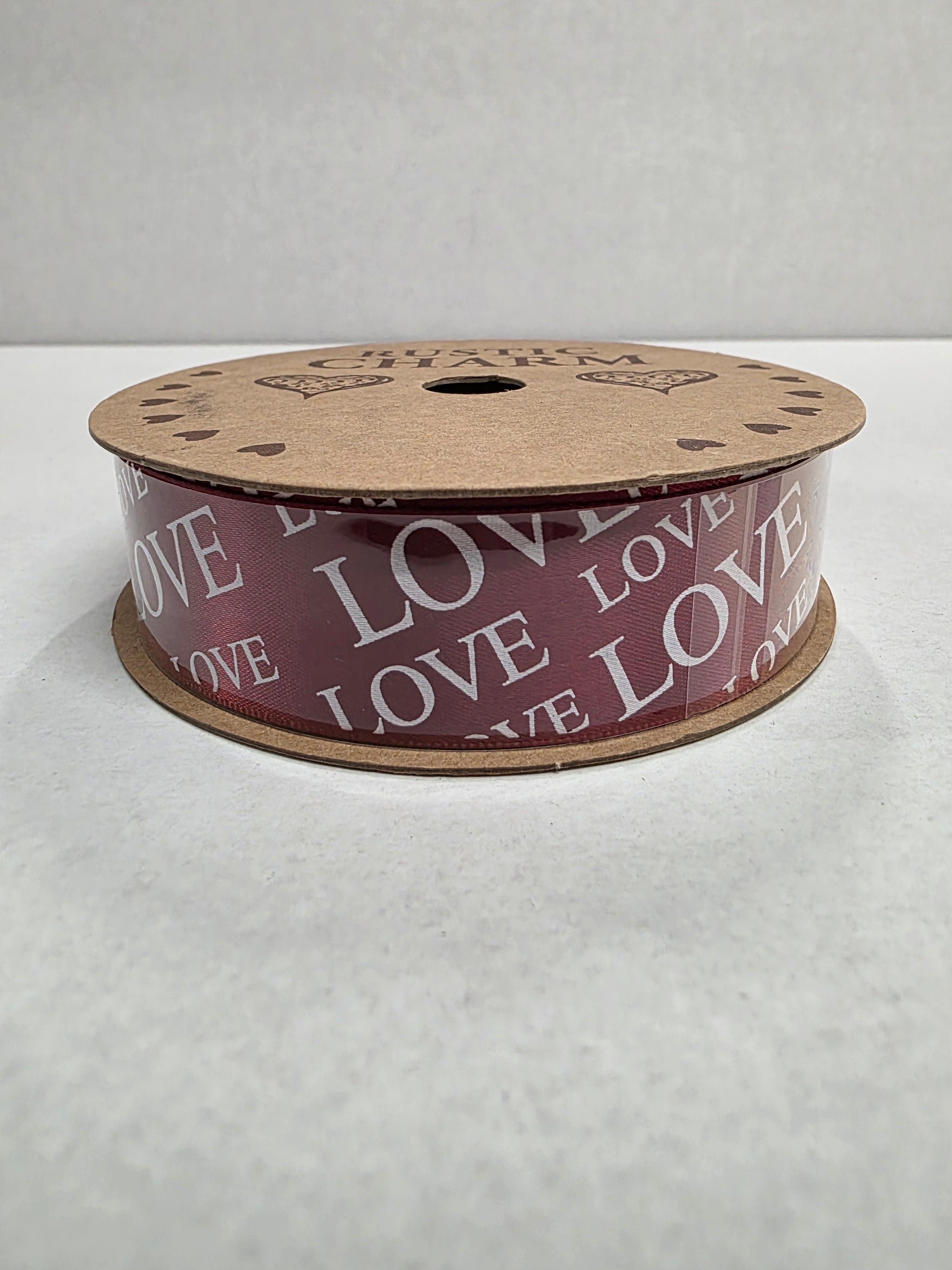 Ribbon Satin Love 25mm (PACK OF 5)