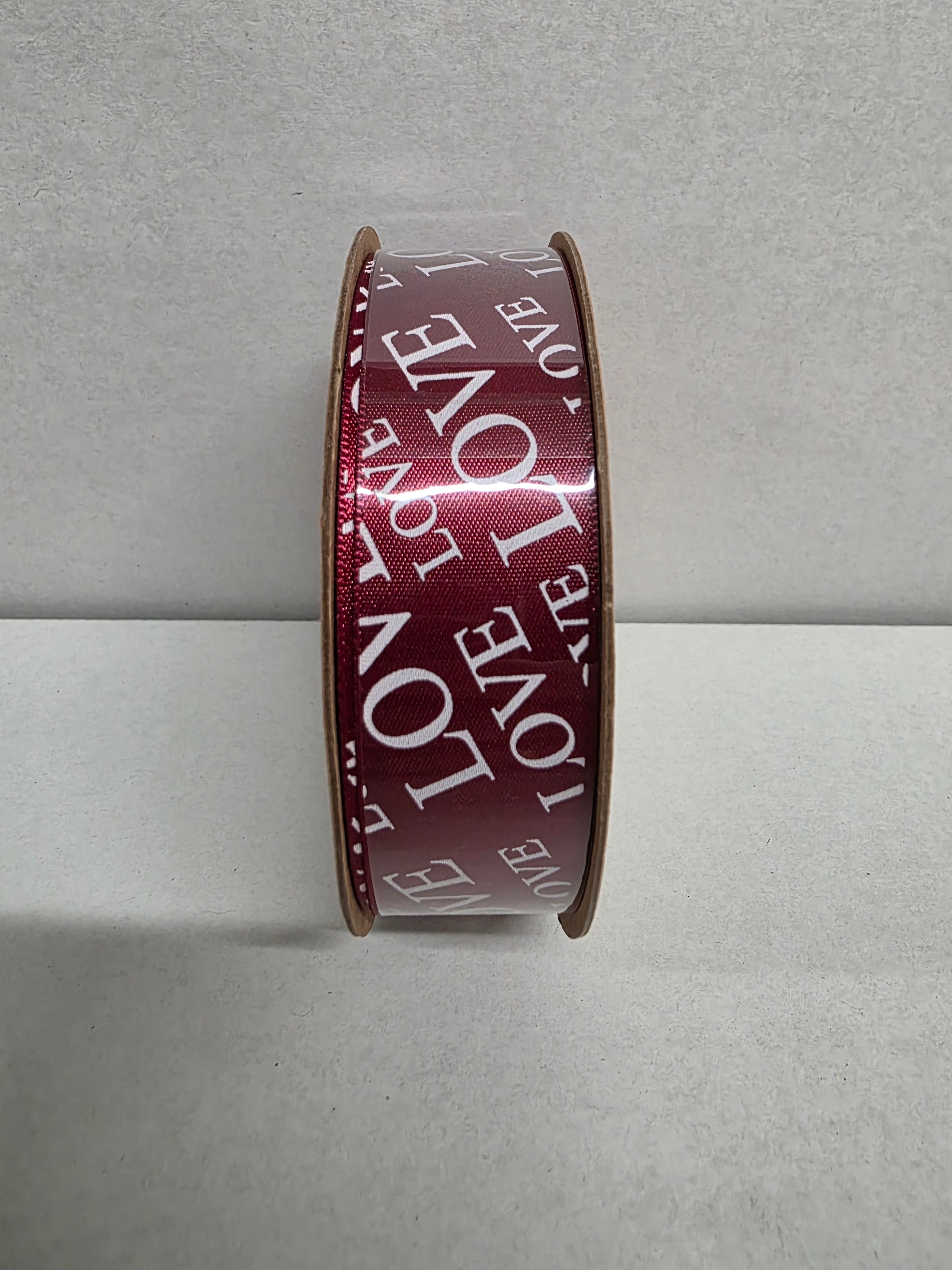 Ribbon Satin Love 25mm (PACK OF 5)