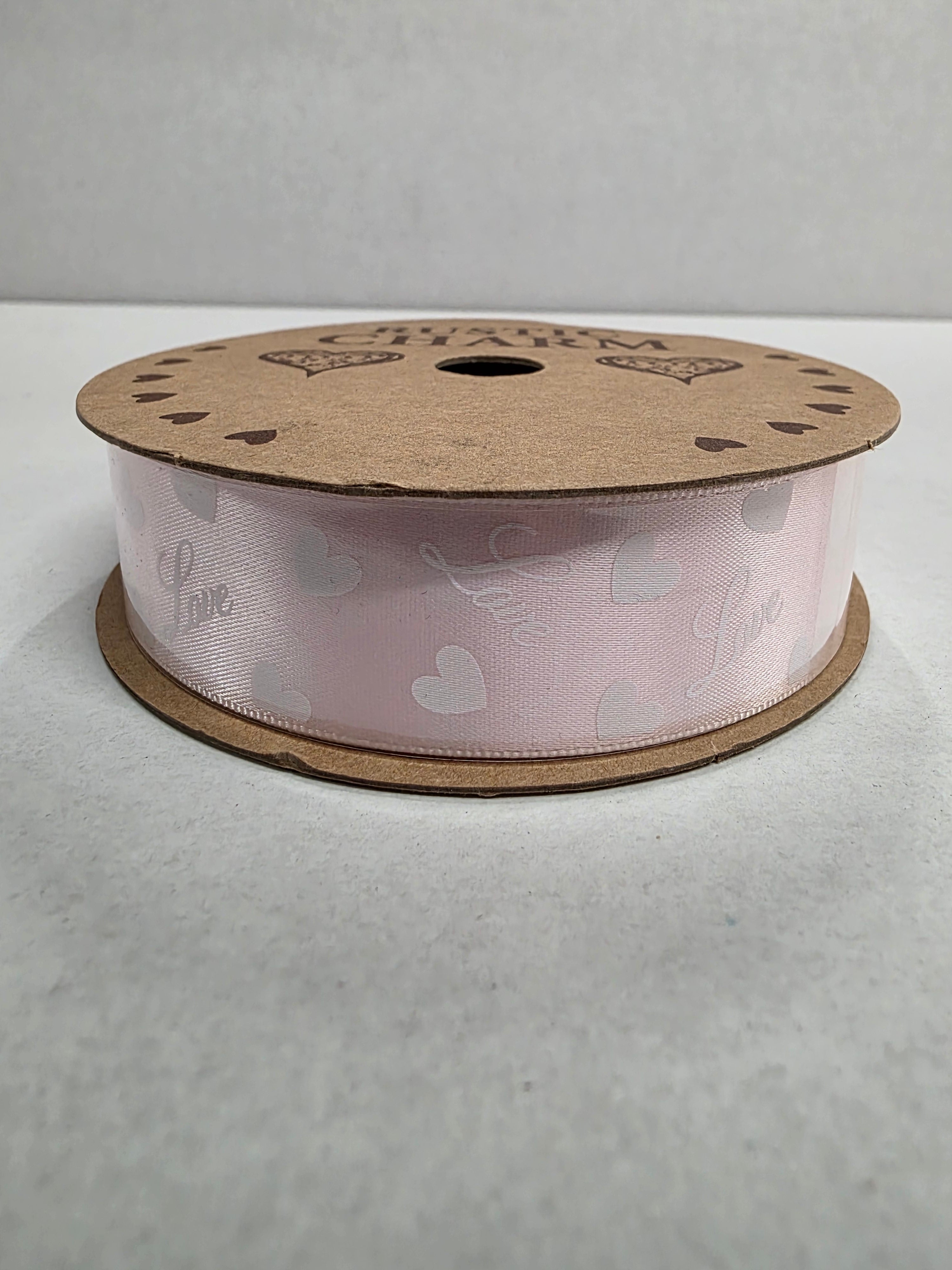 Ribbon Satin Love Heart 25mm (PACK OF 4)
