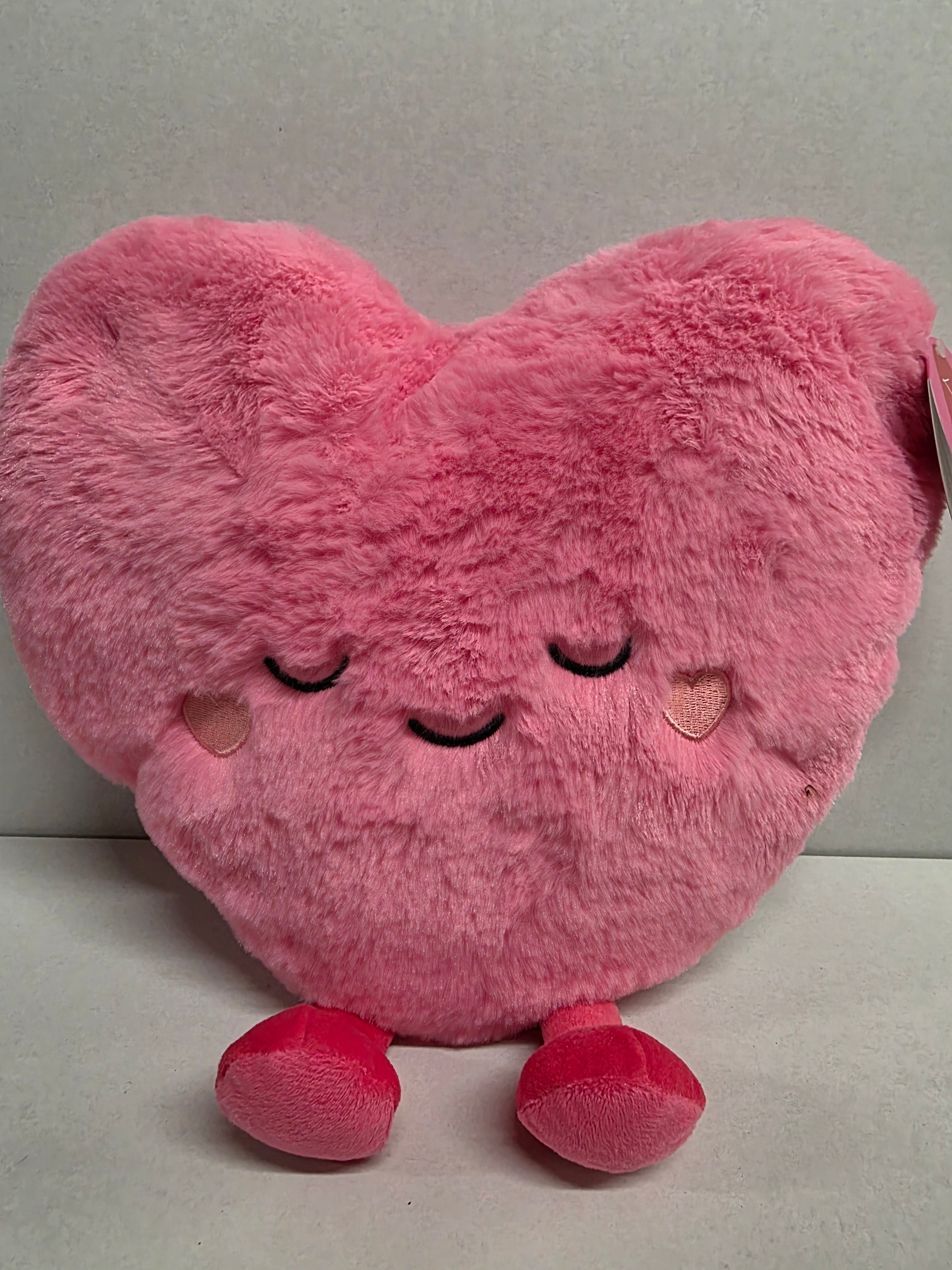 Valentines Heart Plush 30cm Pink (PACK OF 2)