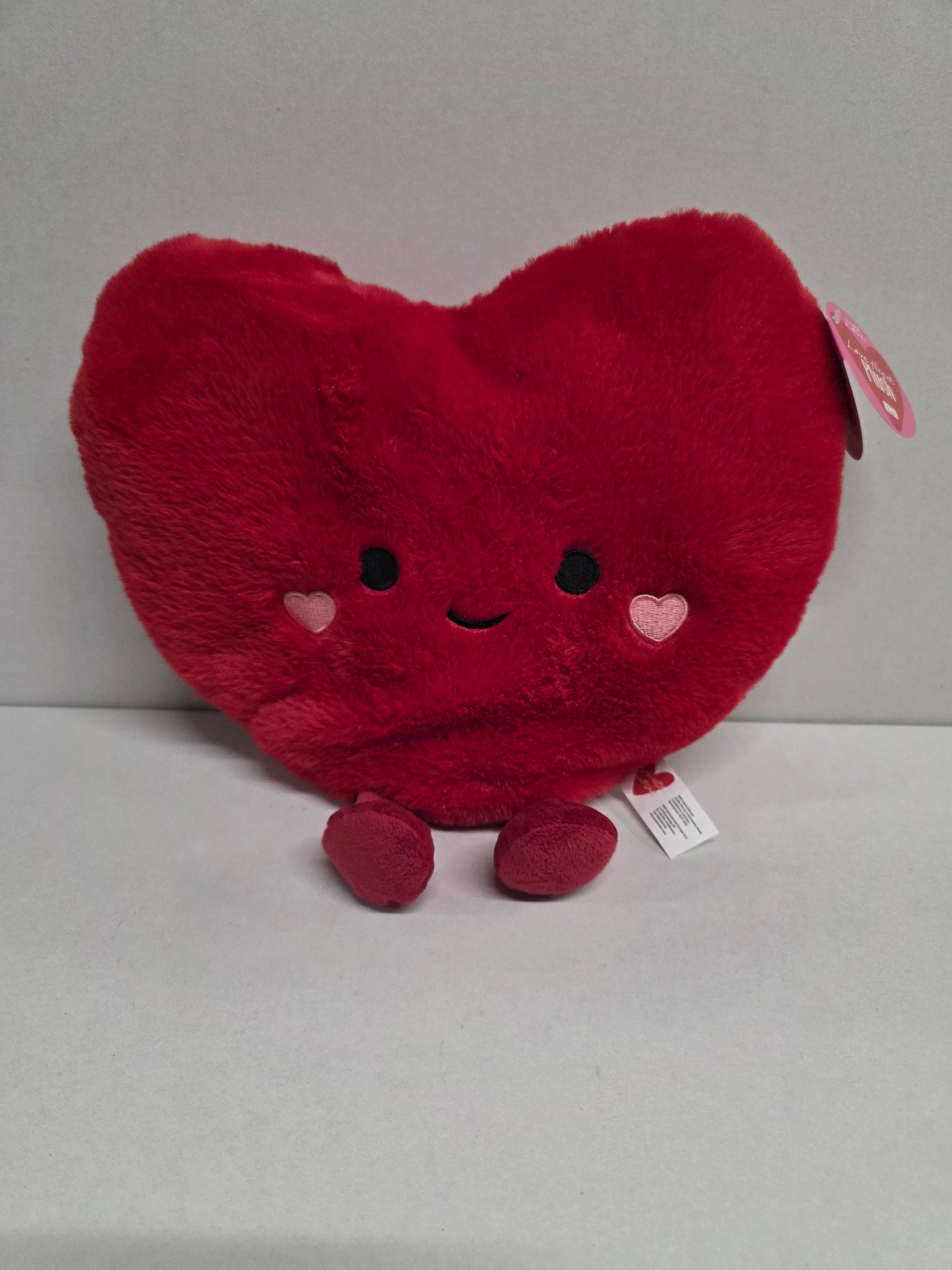 Valentines Heart Plush 30cm Red (PACK OF 2)