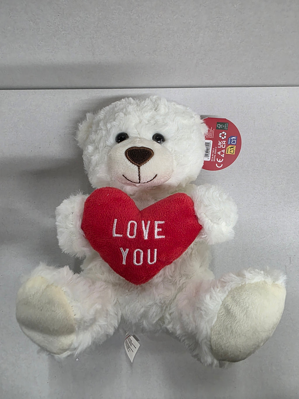 Valentines I Love You Bear Cream 25cm (PACK OF 2)