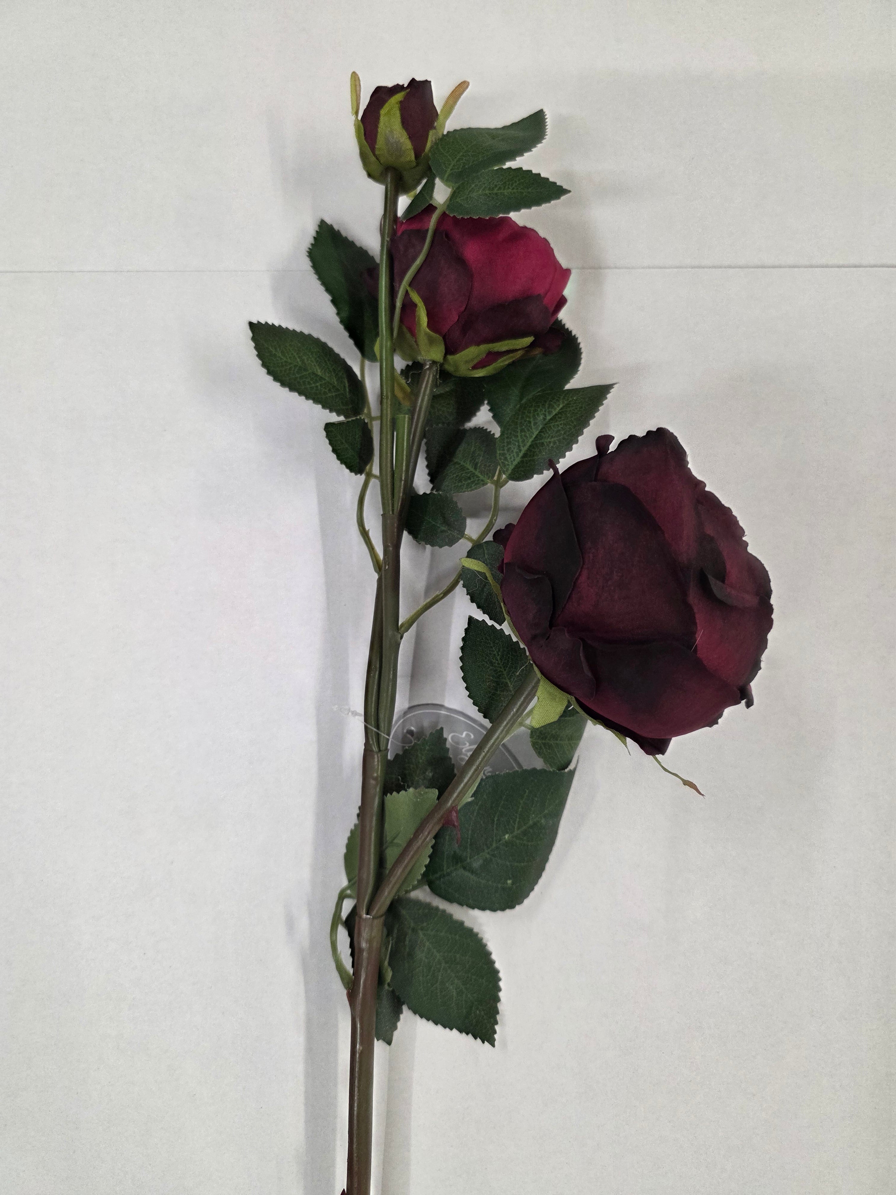 Artificial Garden Spray Rose Elizabeth Burgundy (PACK OF 3)