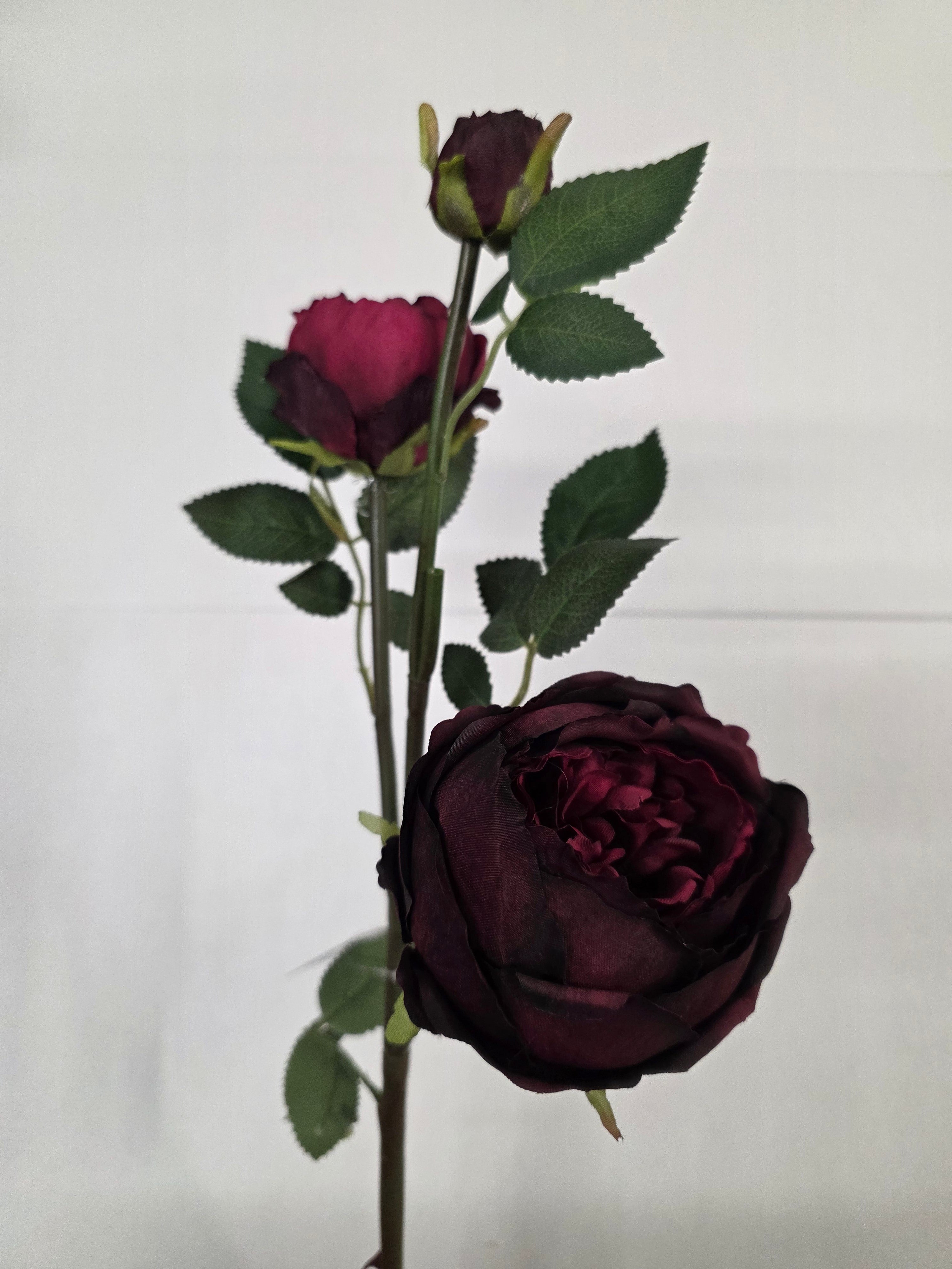 Artificial Garden Spray Rose Elizabeth Burgundy (PACK OF 3)
