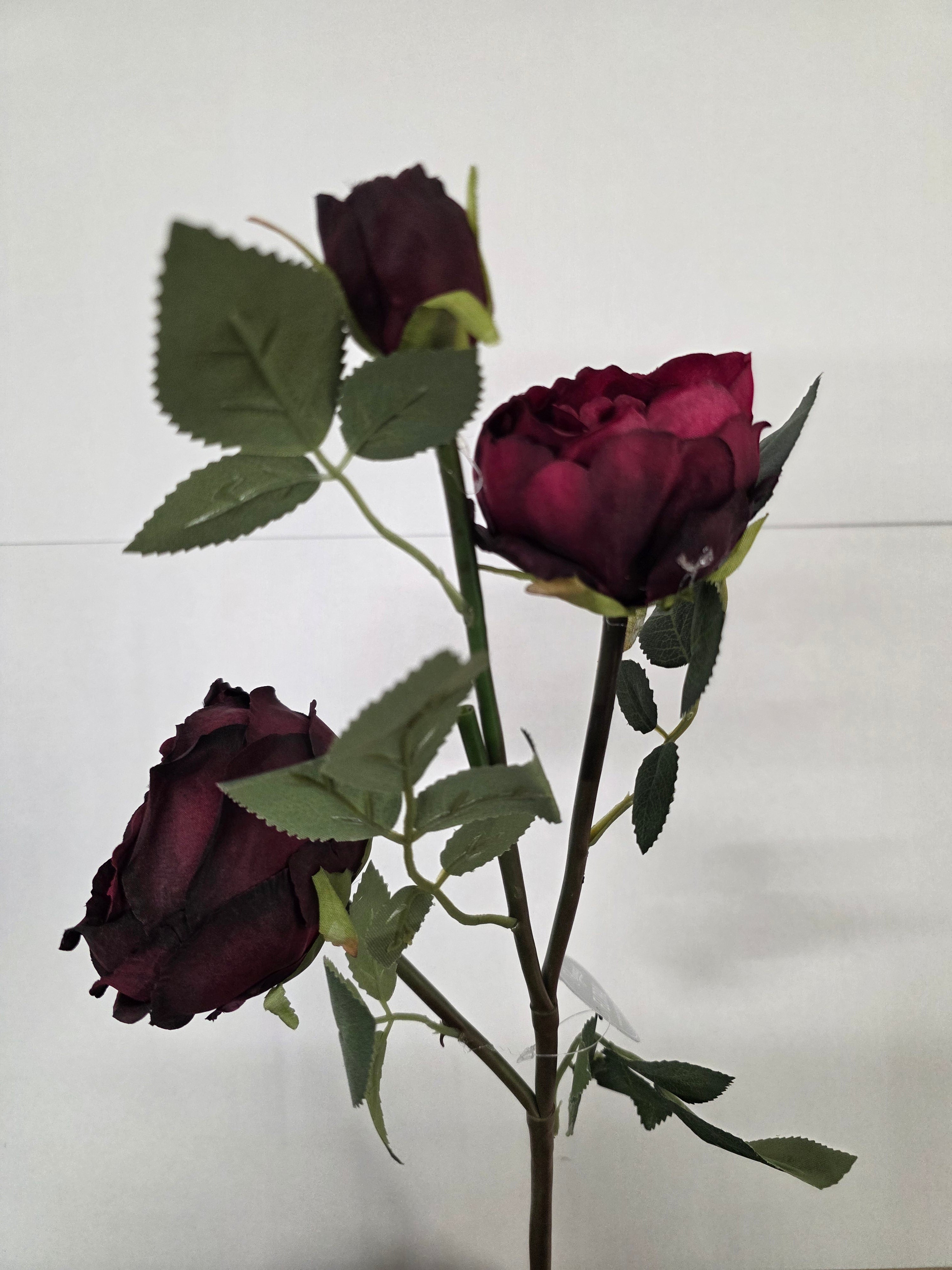 Artificial Garden Spray Rose Elizabeth Burgundy (PACK OF 3)