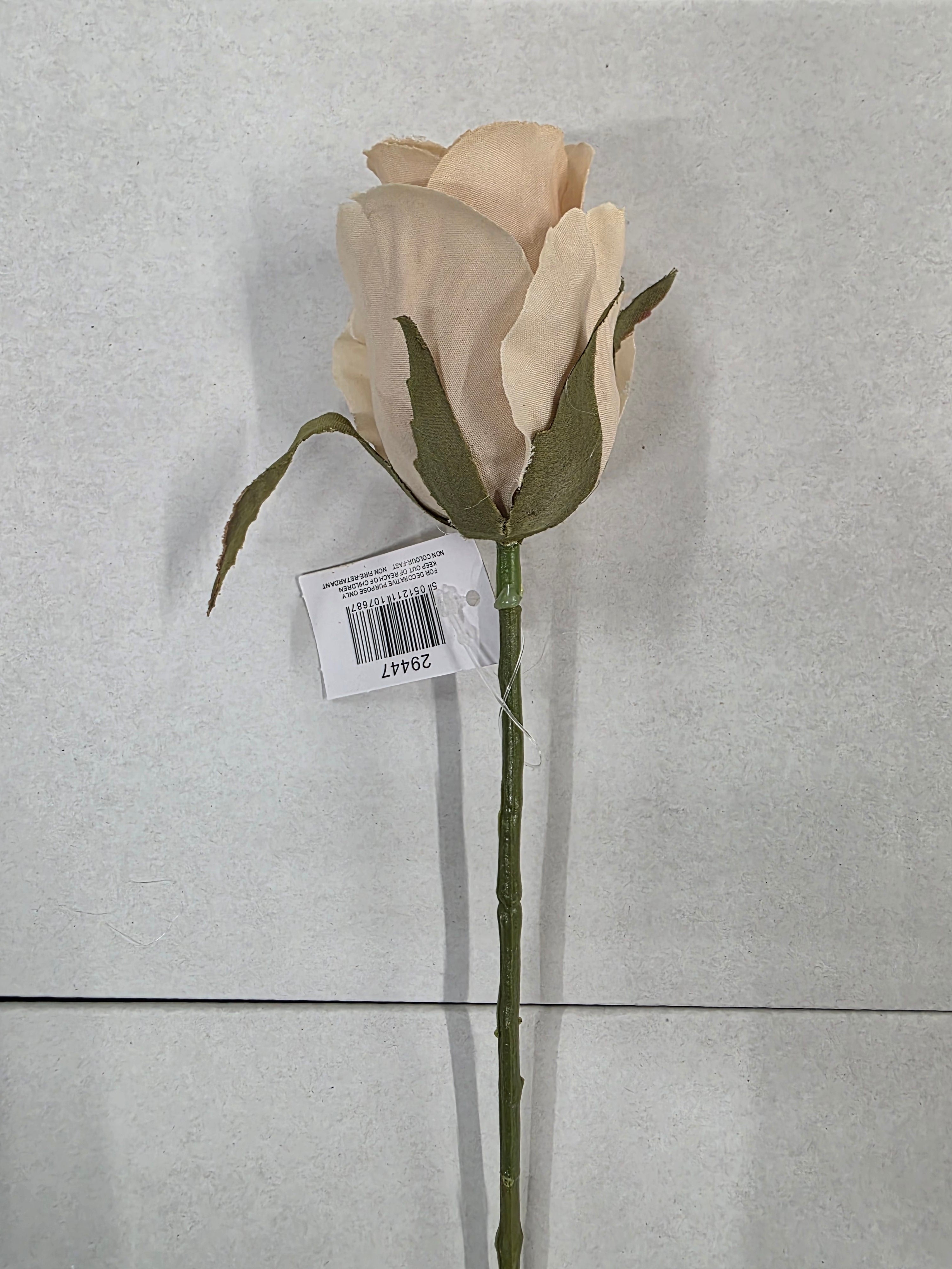 Artificial Romance Rose Bud Cream 46cm (PACK OF 4)