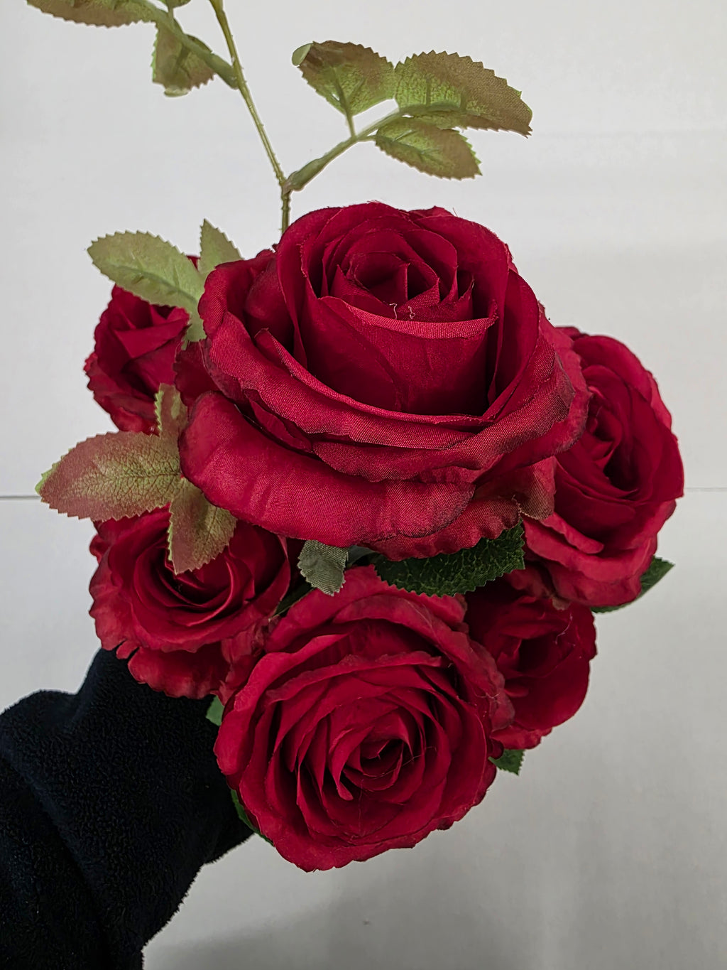 Artificial Rose Bouquet X6 Heads Red 58cm