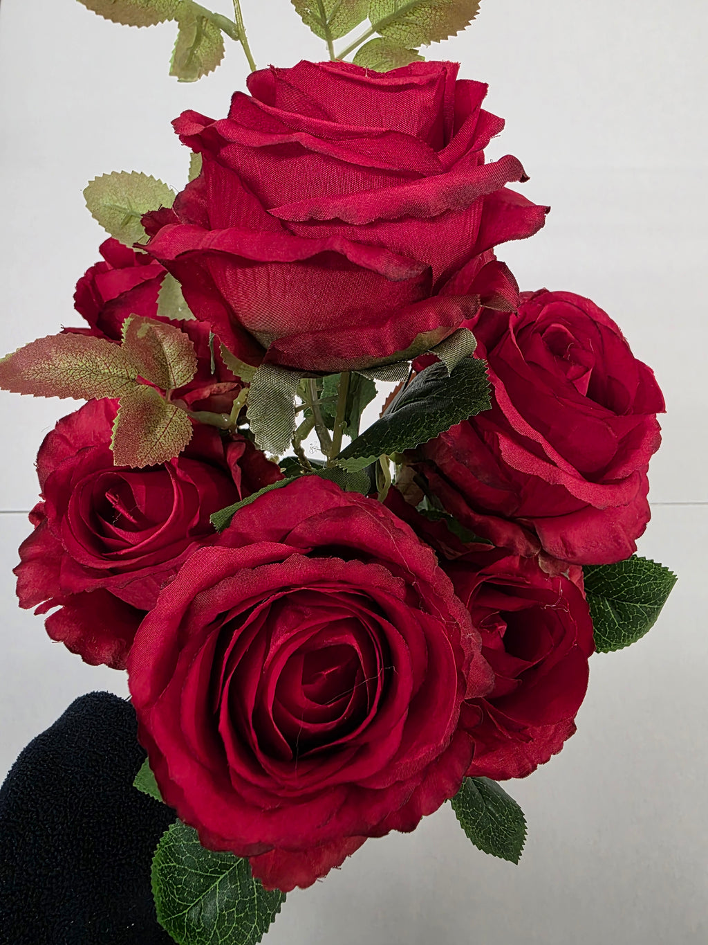 Artificial Rose Bouquet X6 Heads Red 58cm