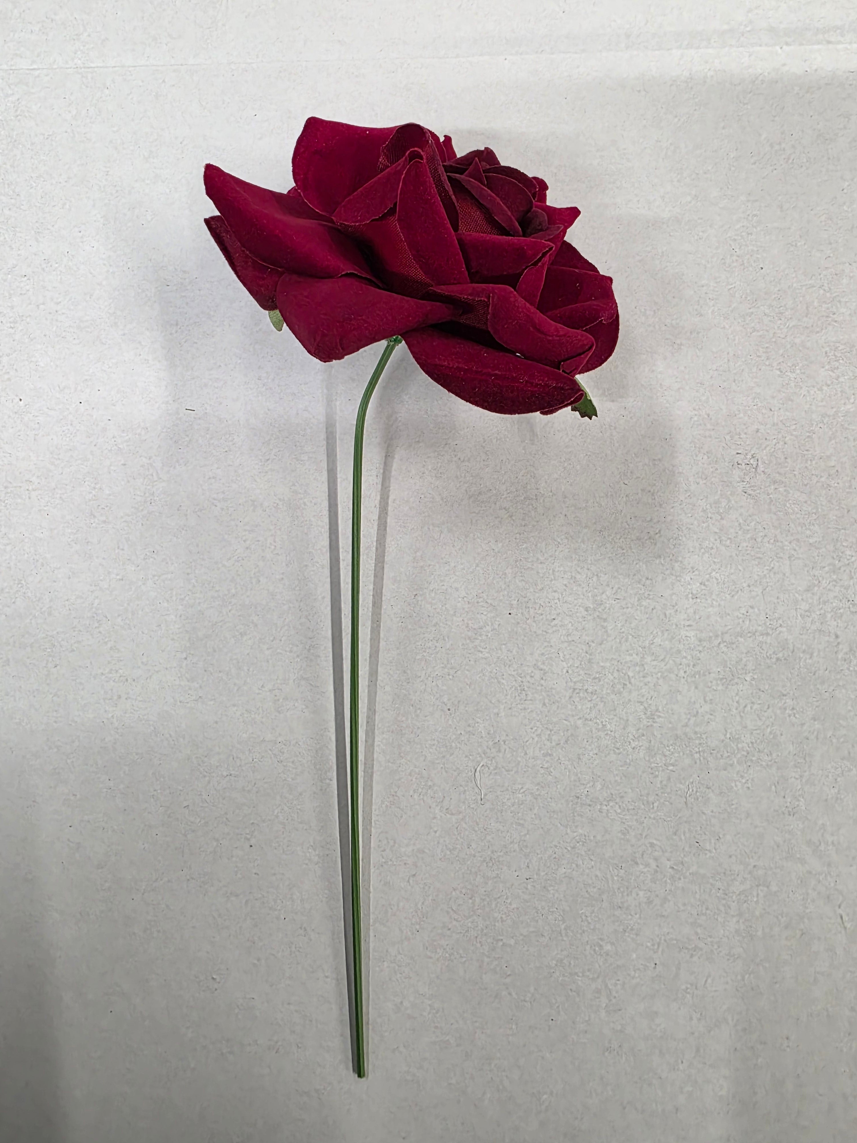 Artificial Silk Rose Wired Boxed Red X48