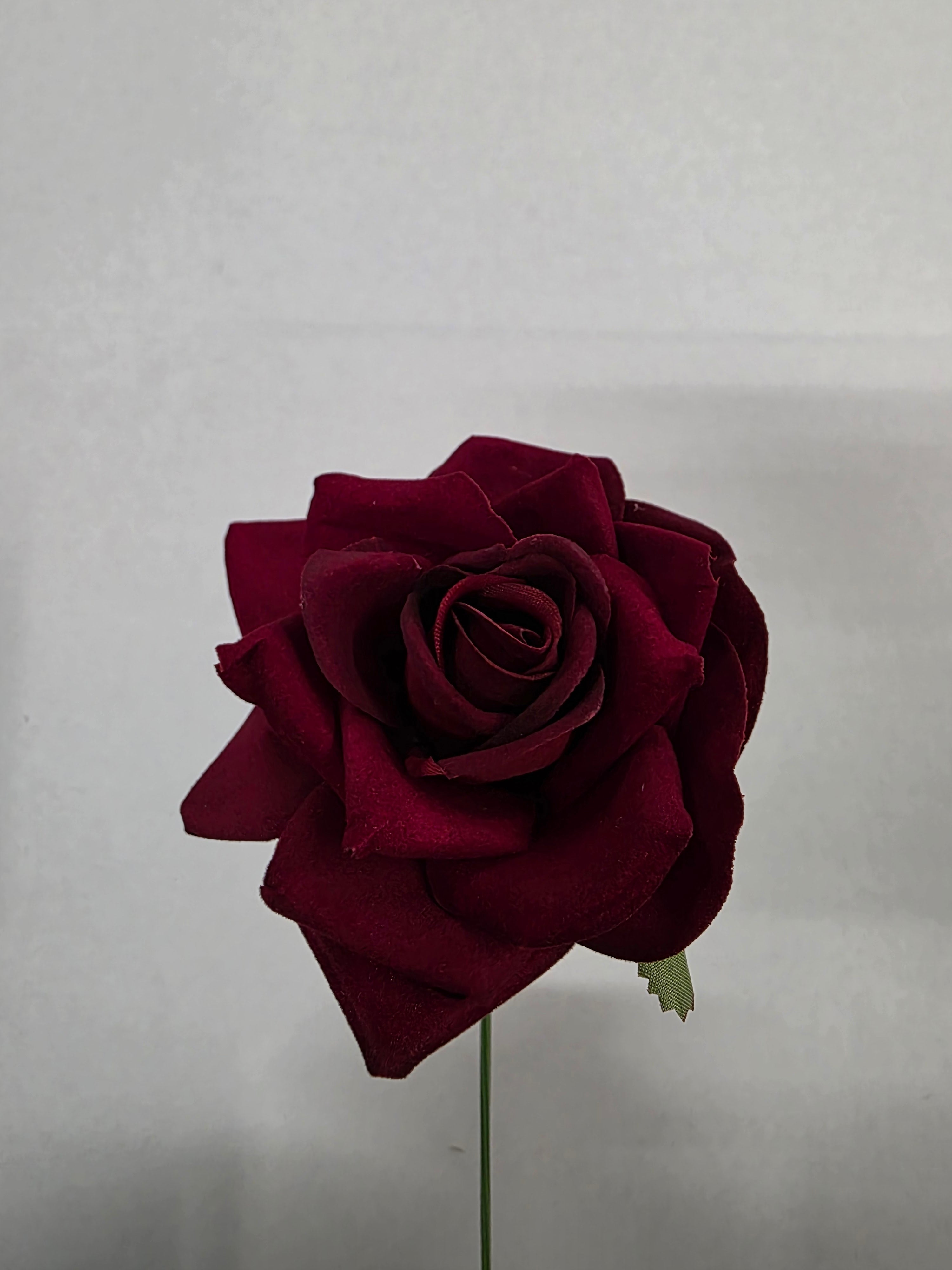 Artificial Silk Rose Wired Boxed Red X48