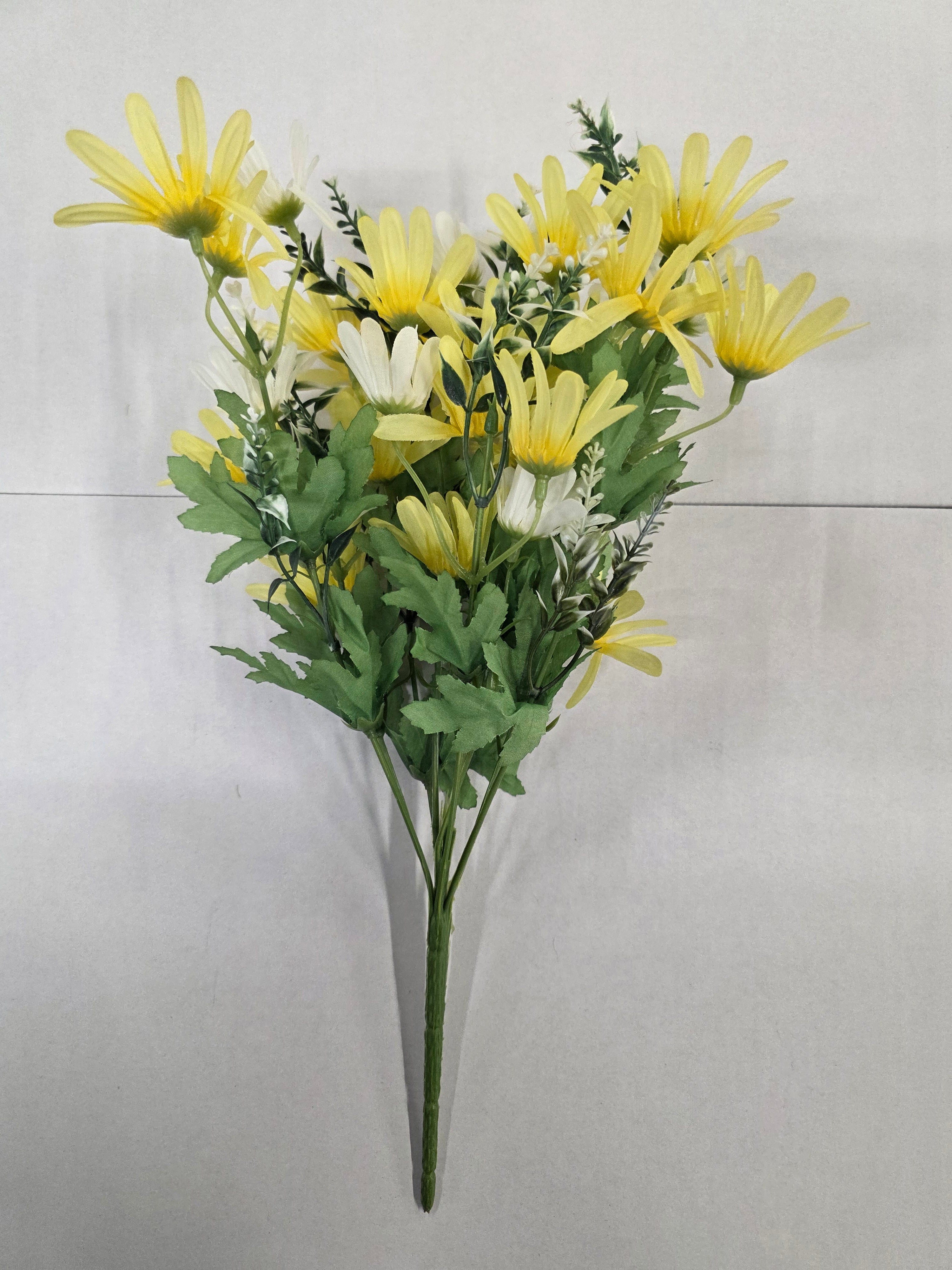 Artificial Daisy Bush White Yellow Mix 44cm (PACK OF 2)