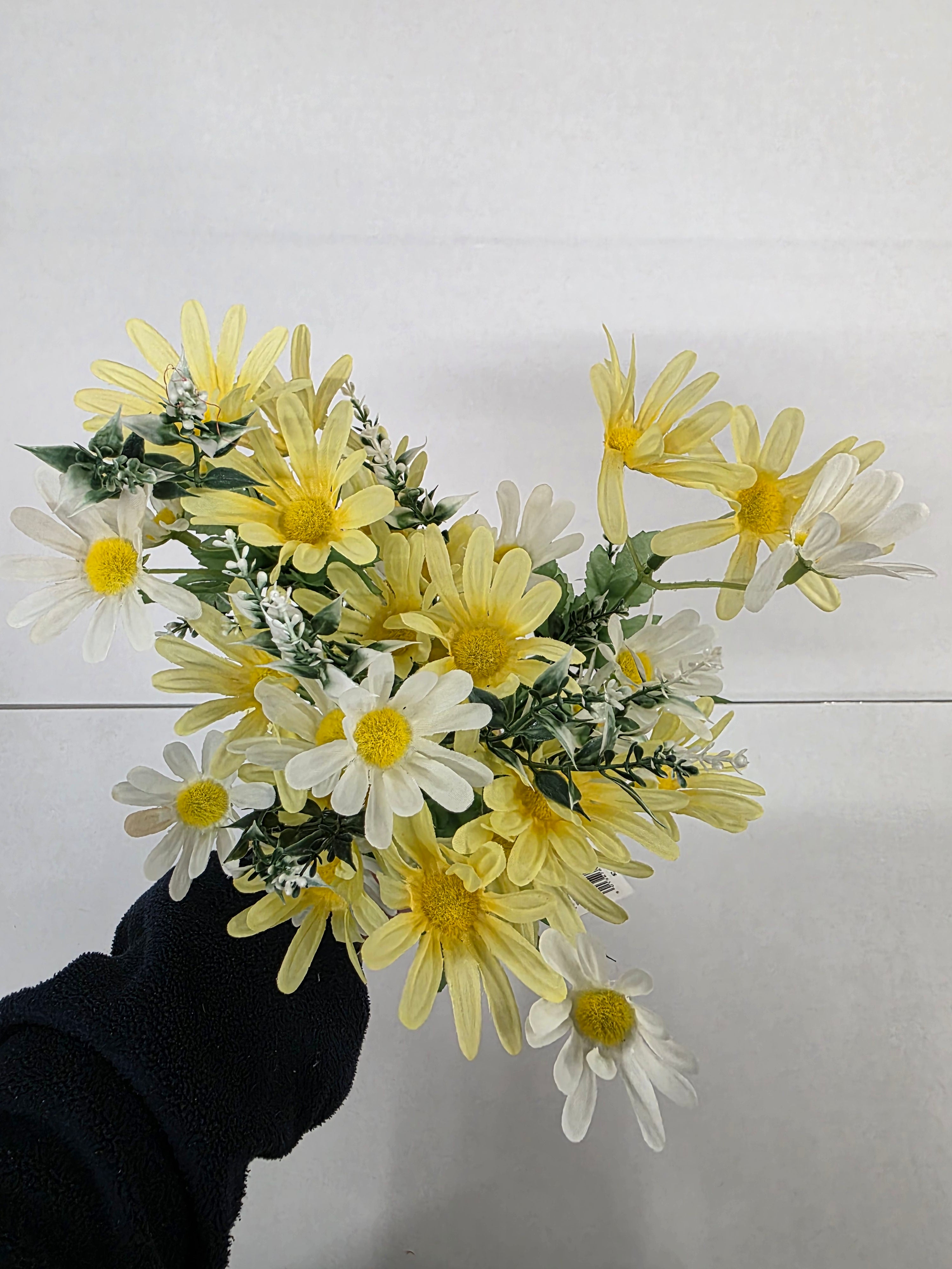 Artificial Daisy Bush White Yellow Mix 44cm (PACK OF 2)