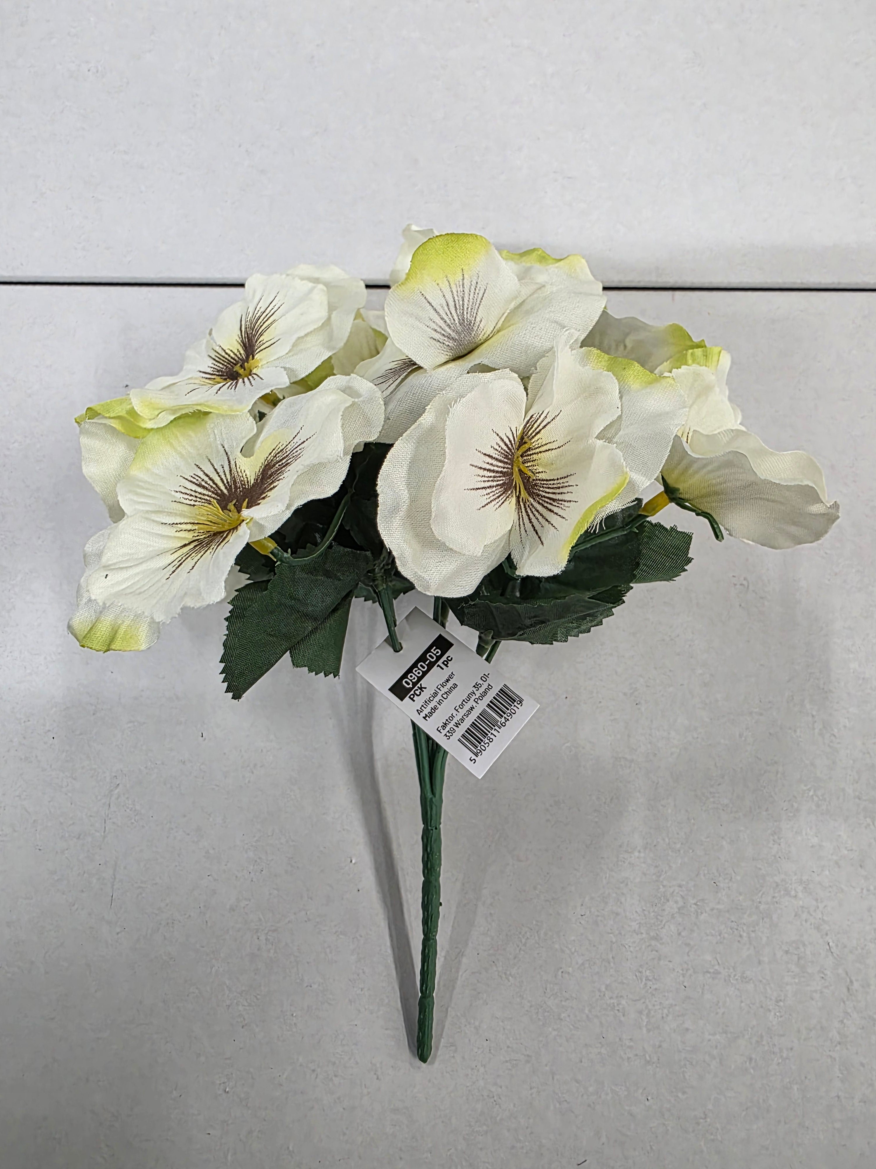 Artificial Pansy Cream 26cm (PACK OF 4)