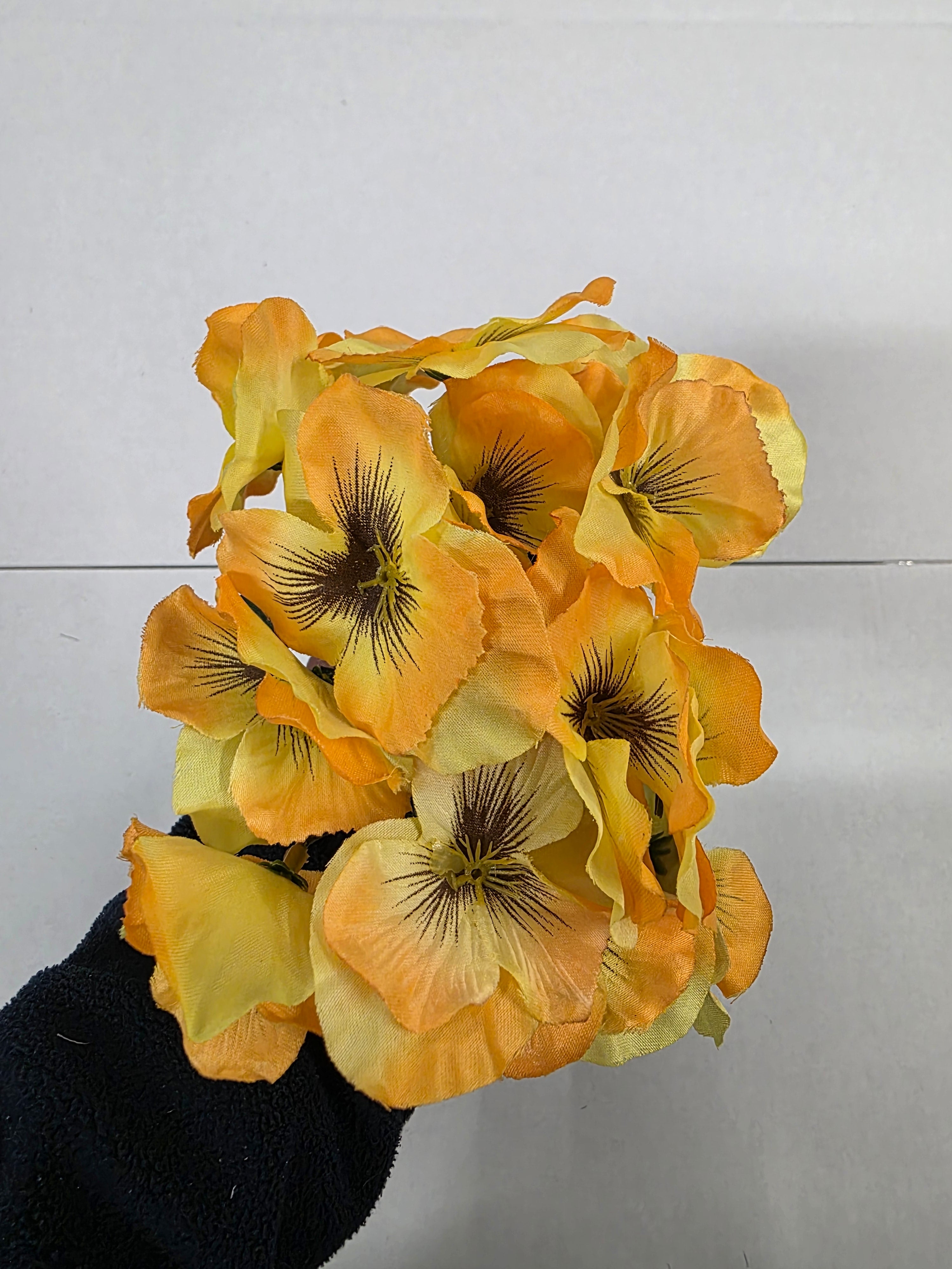 Artificial Pansy Yellow Orange 26cm (PACK OF 4)