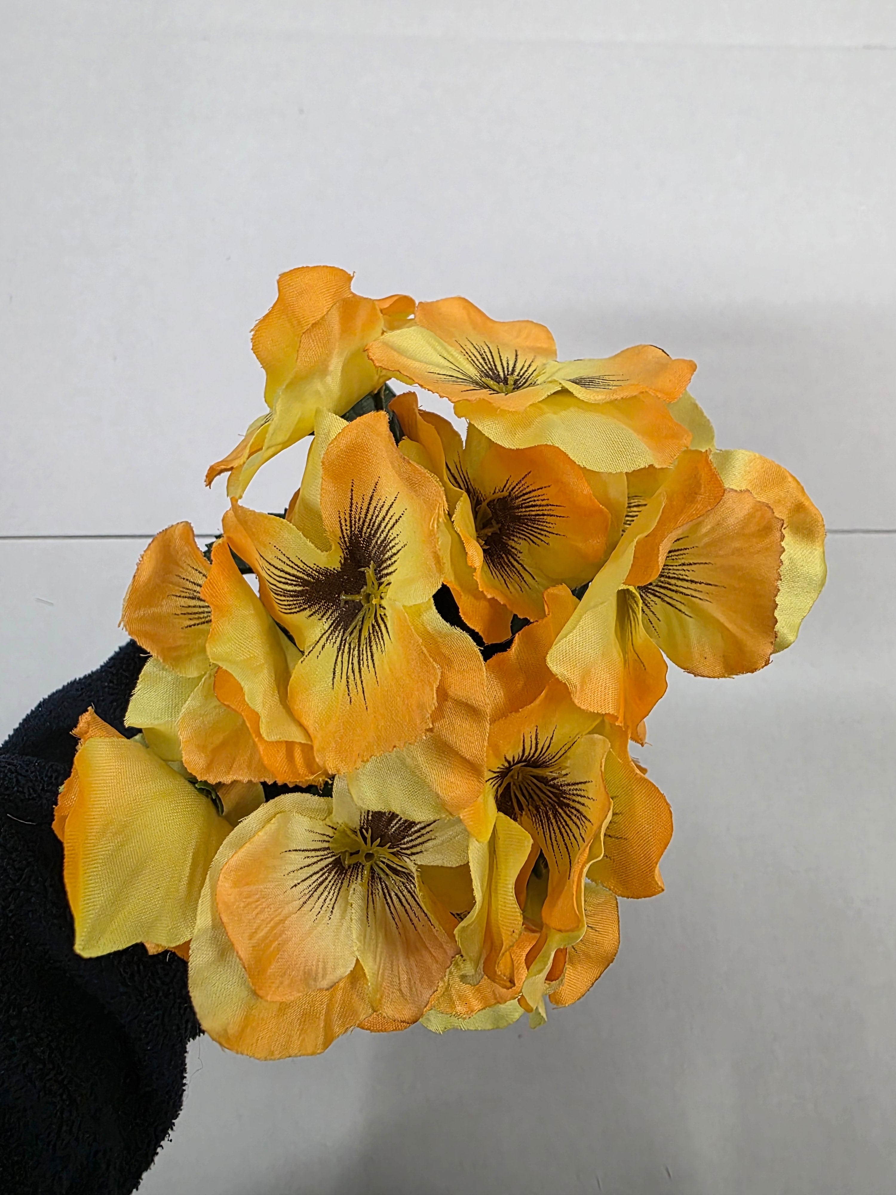 Artificial Pansy Yellow Orange 26cm (PACK OF 4)
