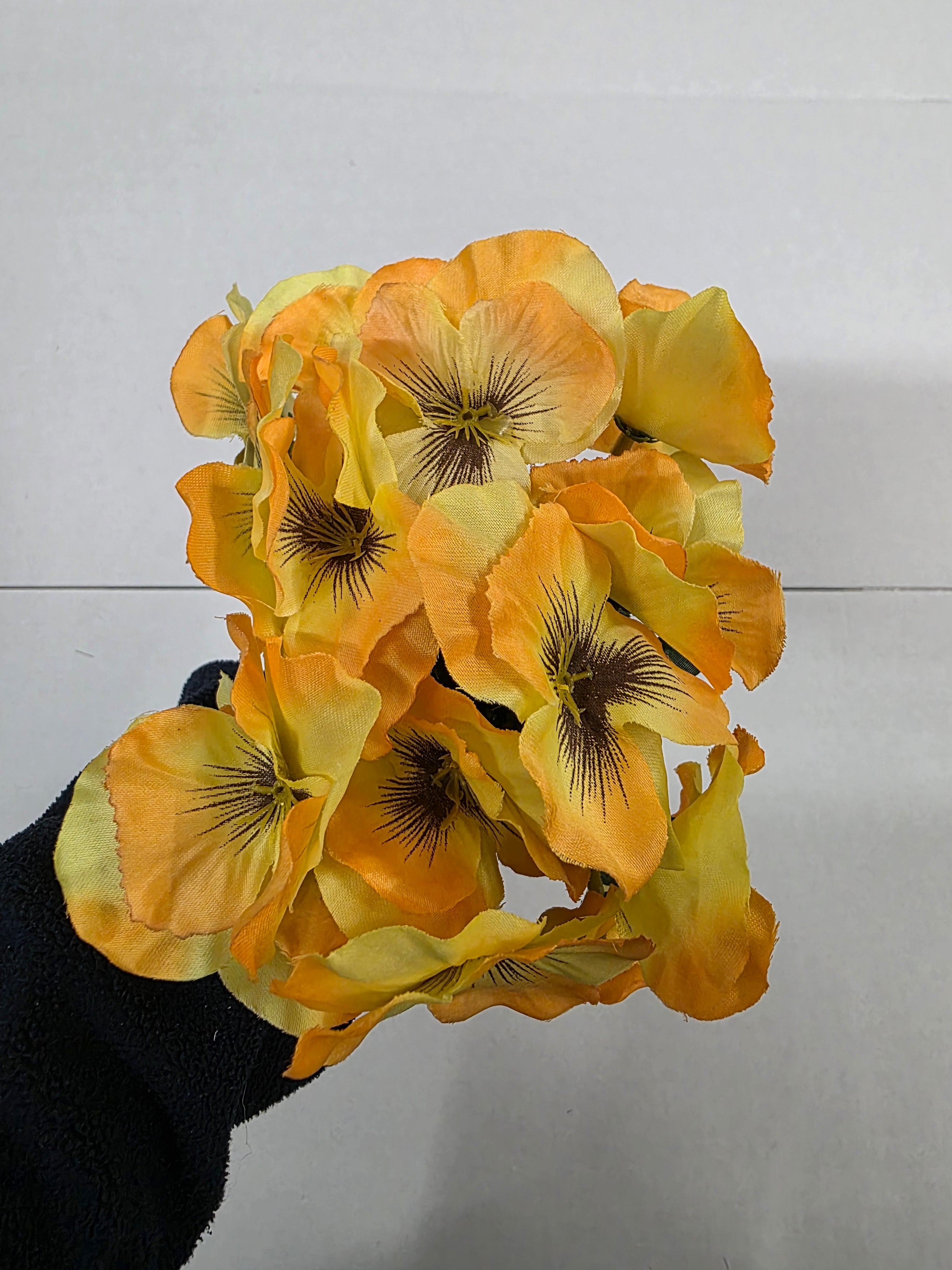 Artificial Pansy Yellow Orange 26cm (PACK OF 4)