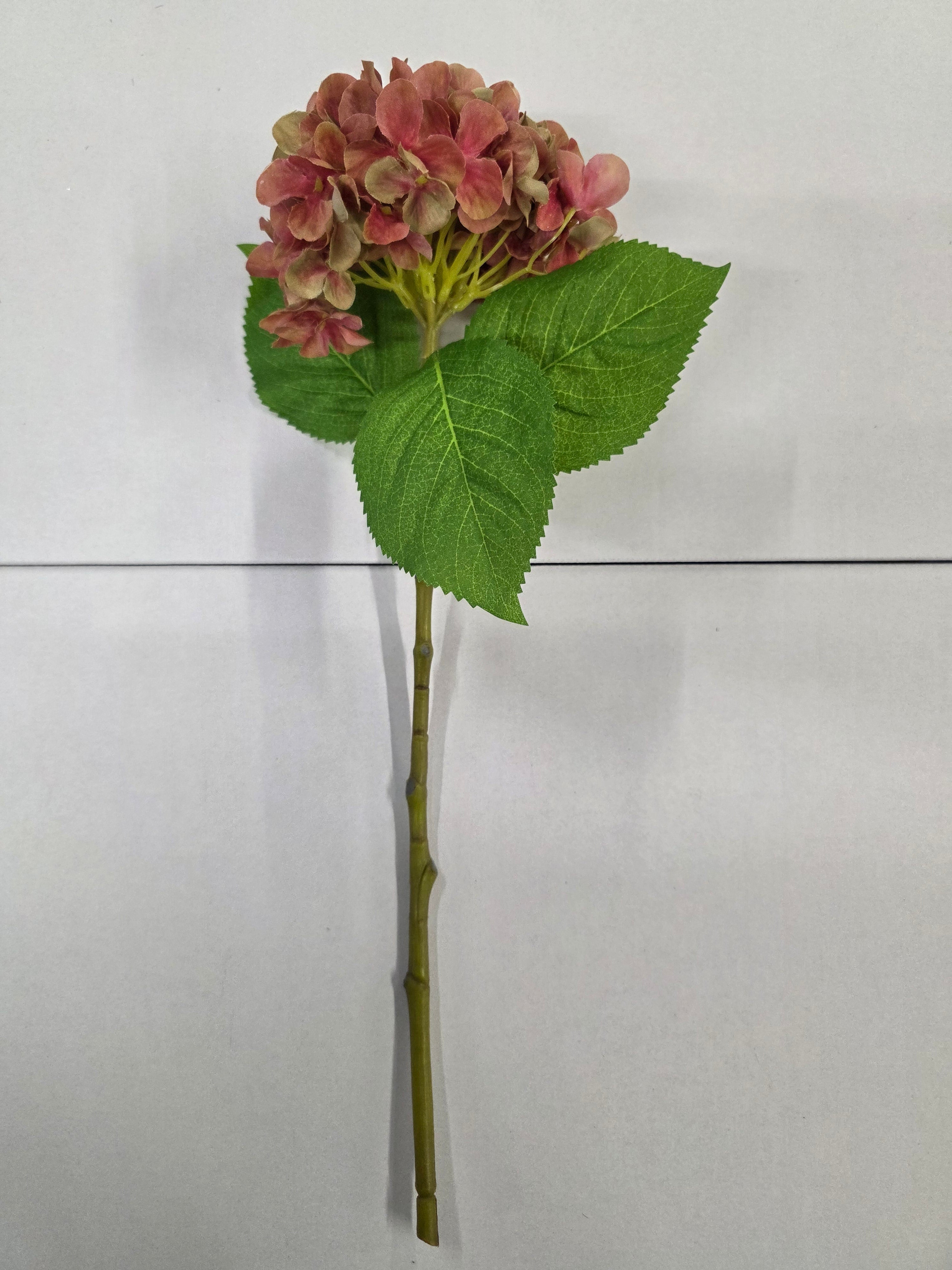 Artificial Hydrangea Pink Green 48cm (pack of 3)