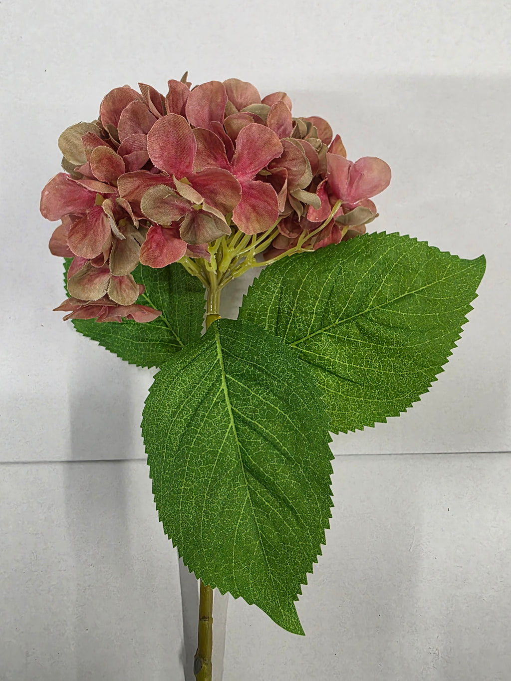 Artificial Hydrangea Pink Green 48cm (pack of 3)