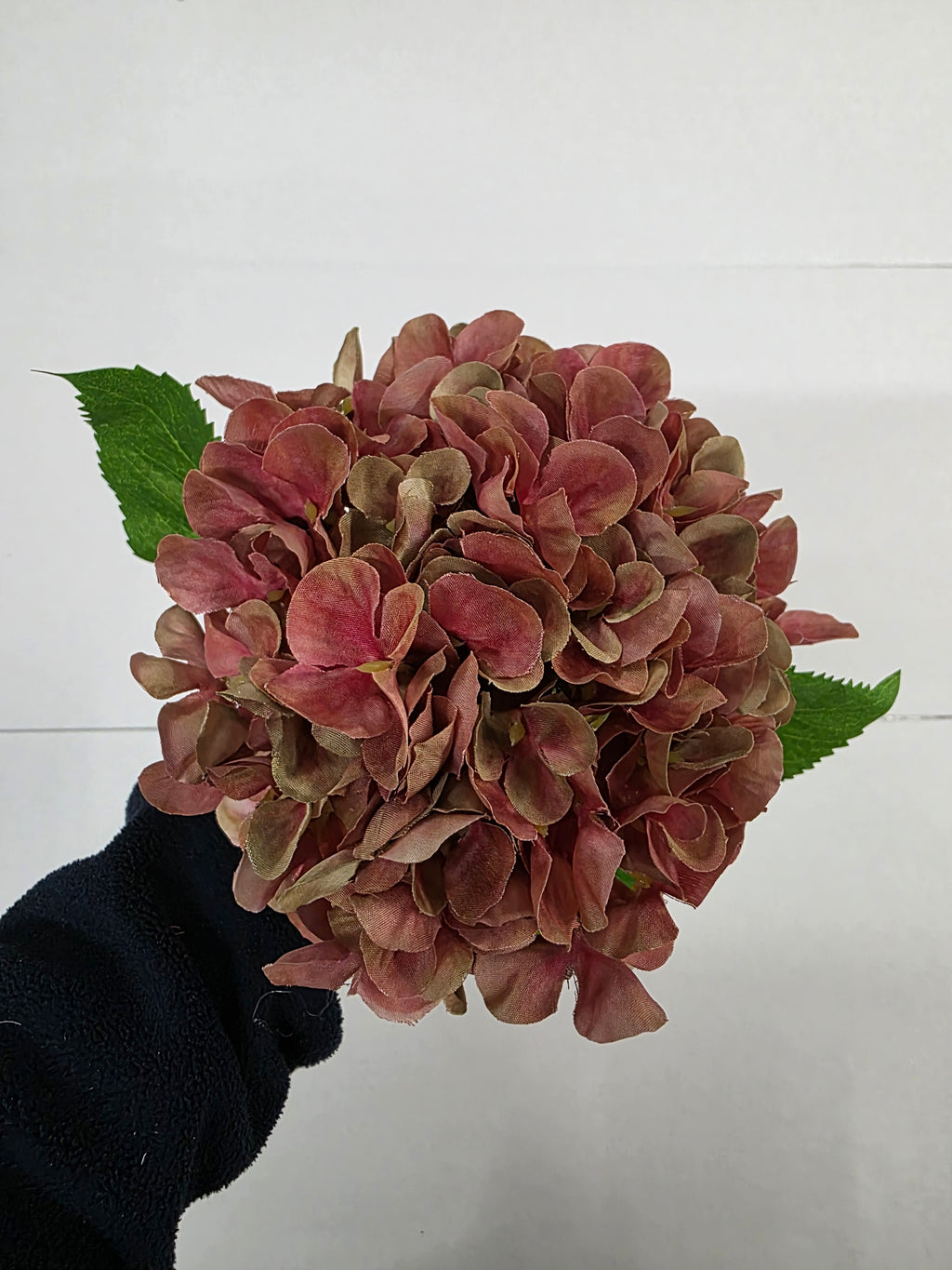 Artificial Hydrangea Pink Green 48cm (pack of 3)