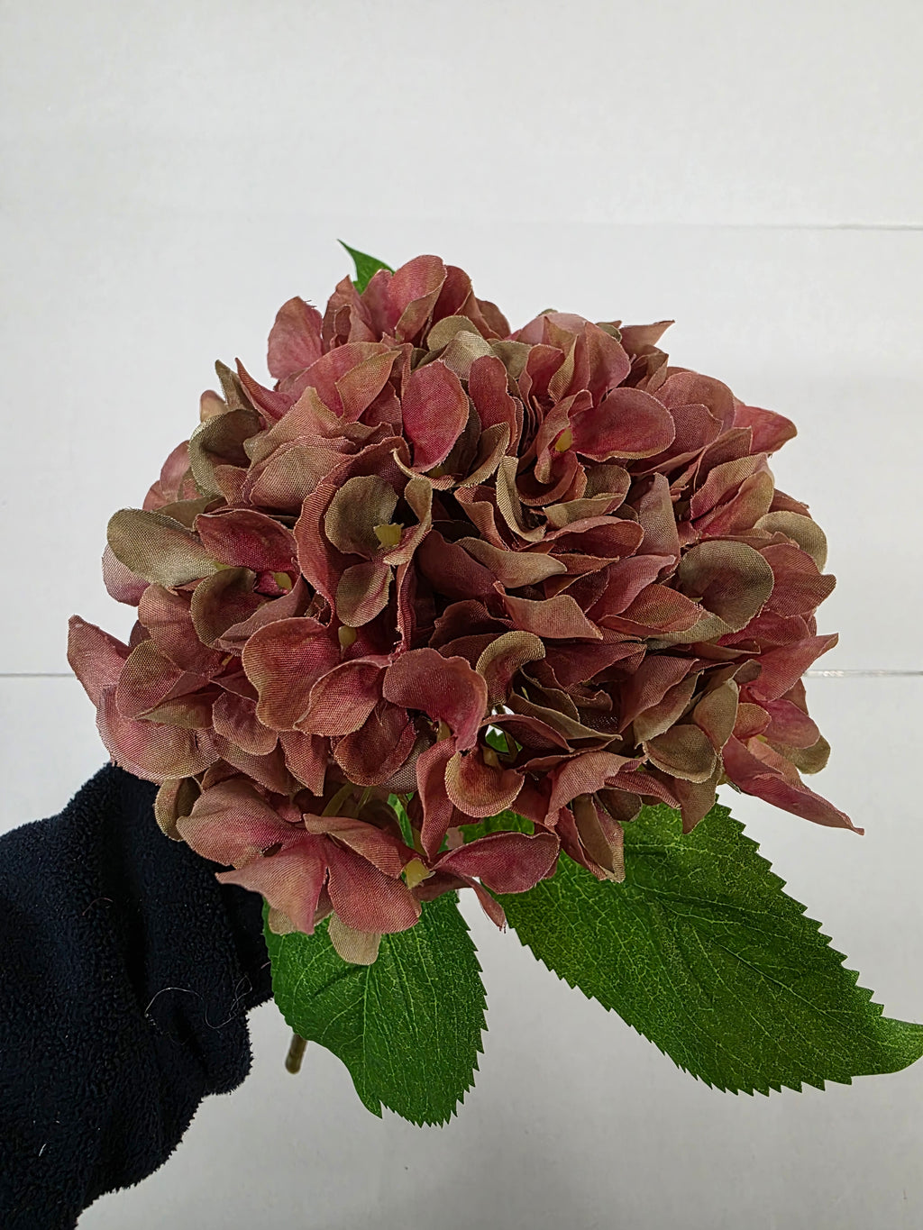 Artificial Hydrangea Pink Green 48cm (pack of 3)