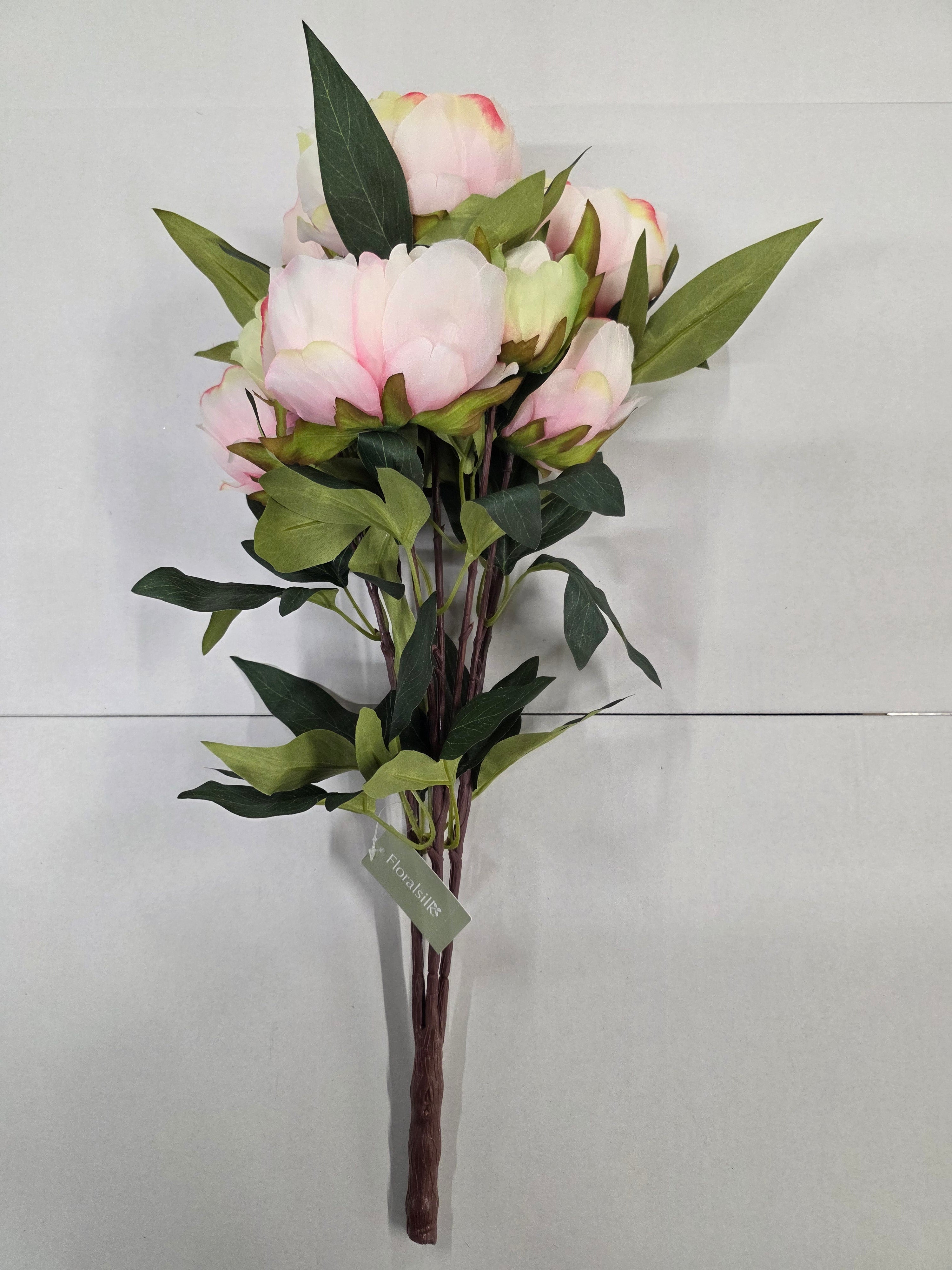 Artificial Peony Bush Large X 9 58cm