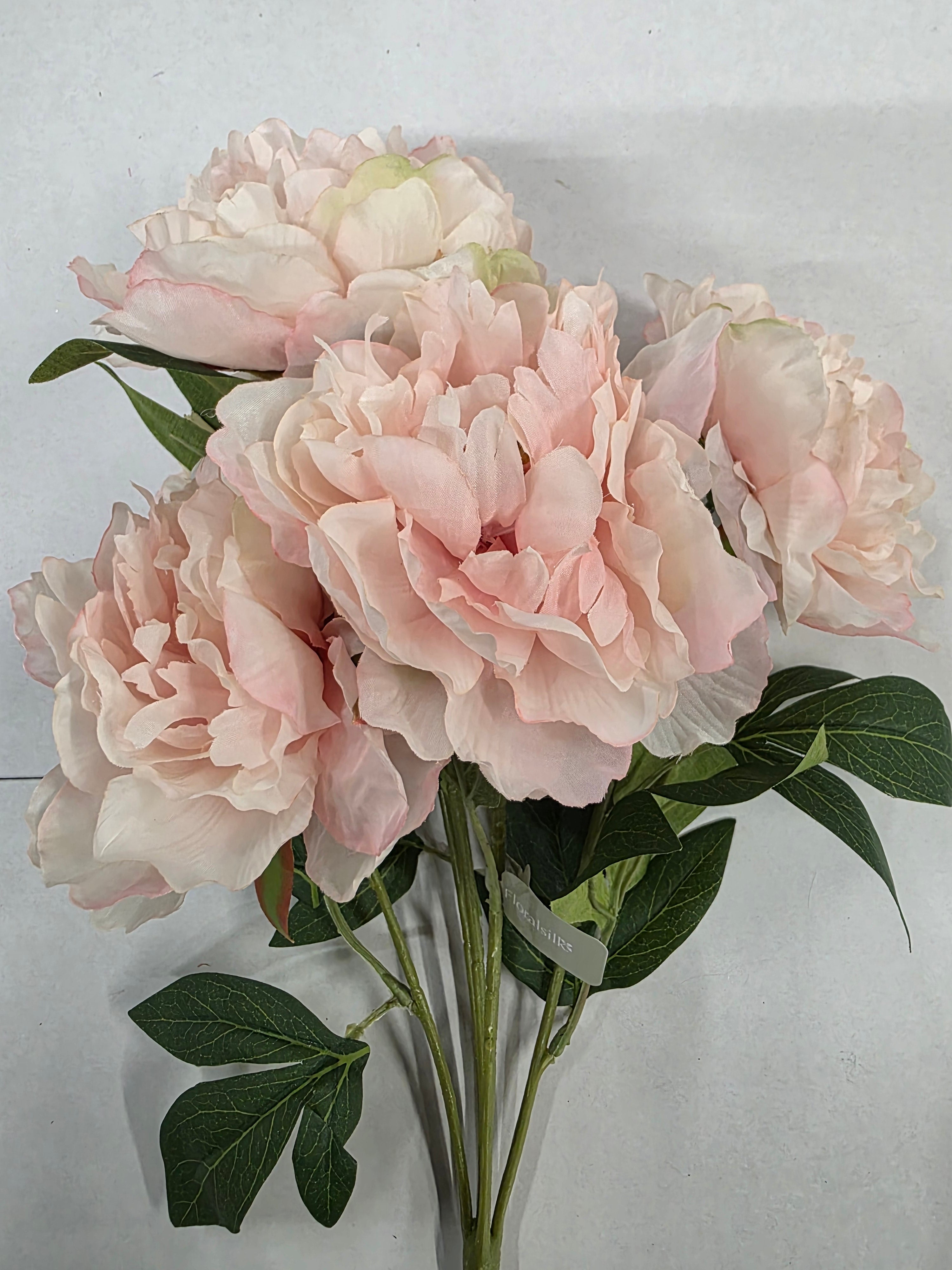 Artificial Peony Bush X5 Pink 47cm