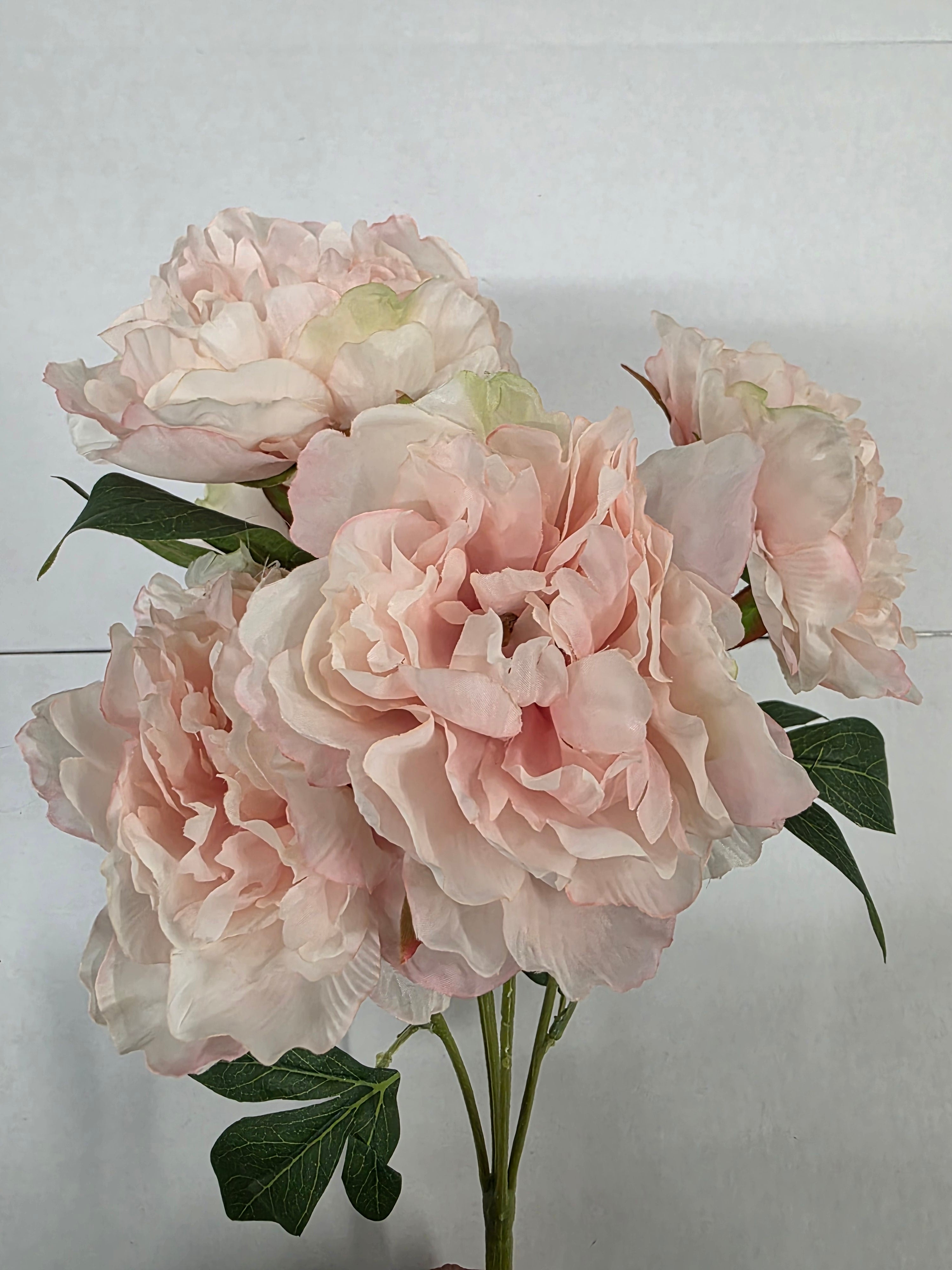Artificial Peony Bush X5 Pink 47cm