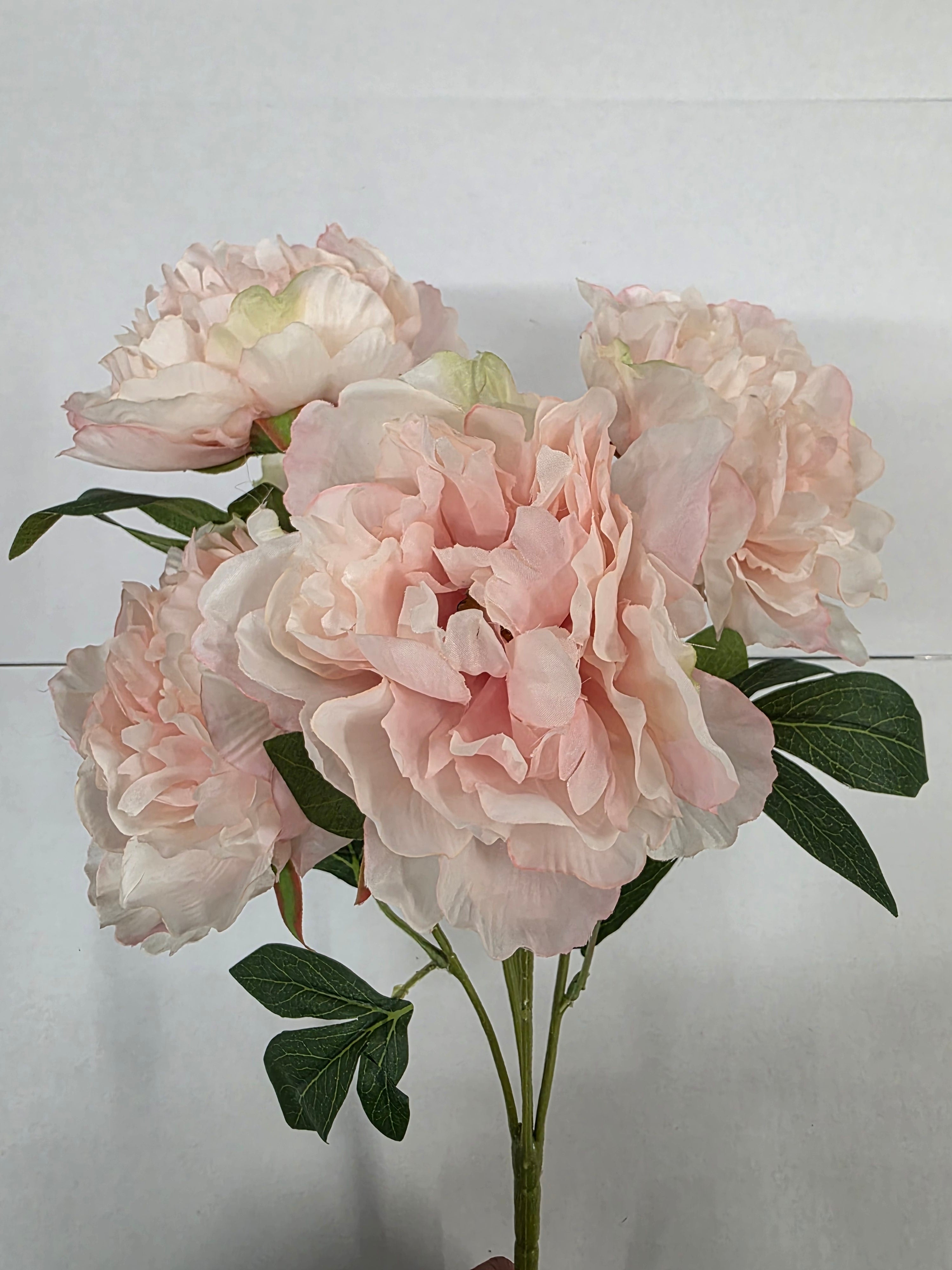 Artificial Peony Bush X5 Pink 47cm