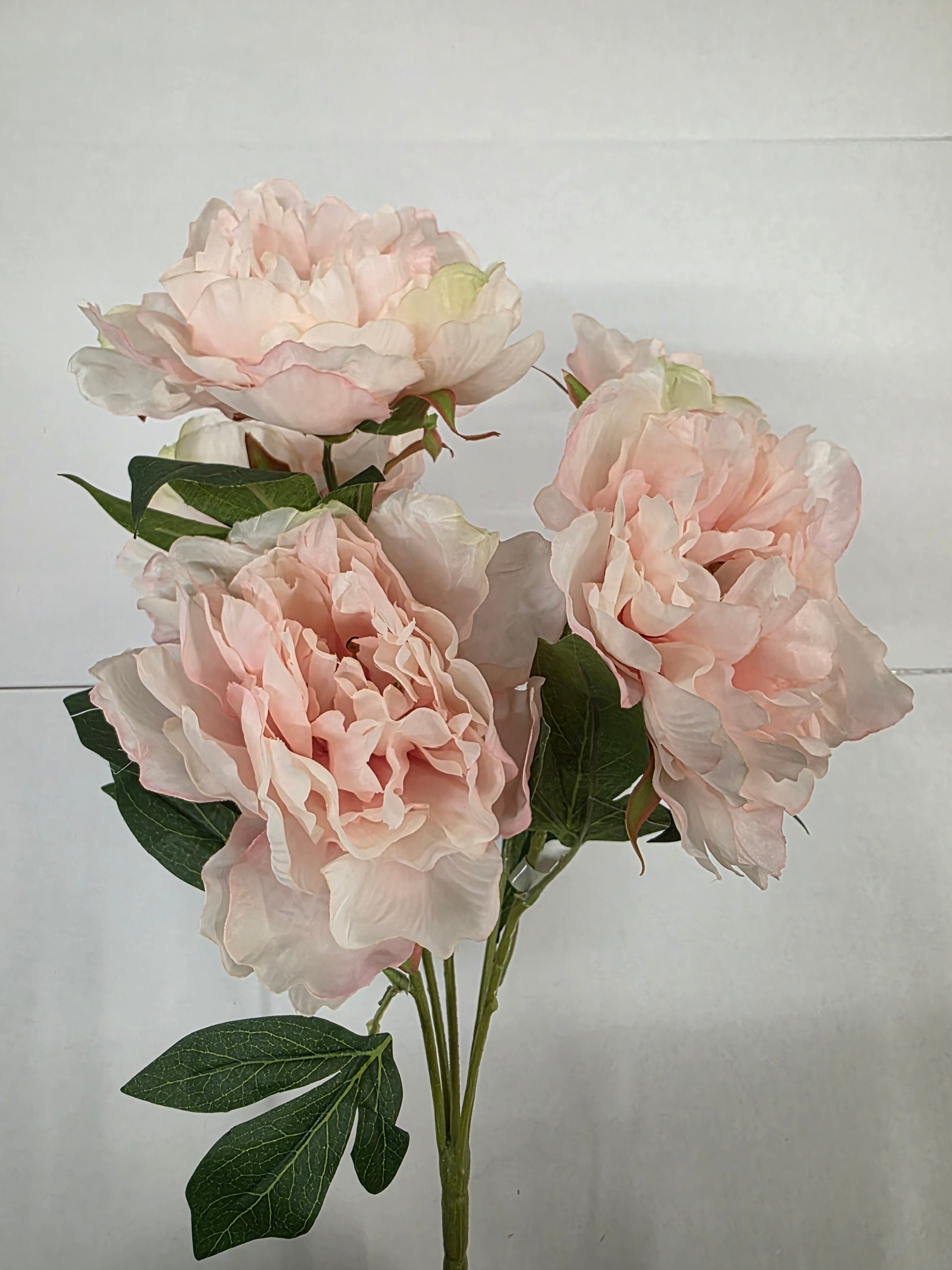Artificial Peony Bush X5 Pink 47cm