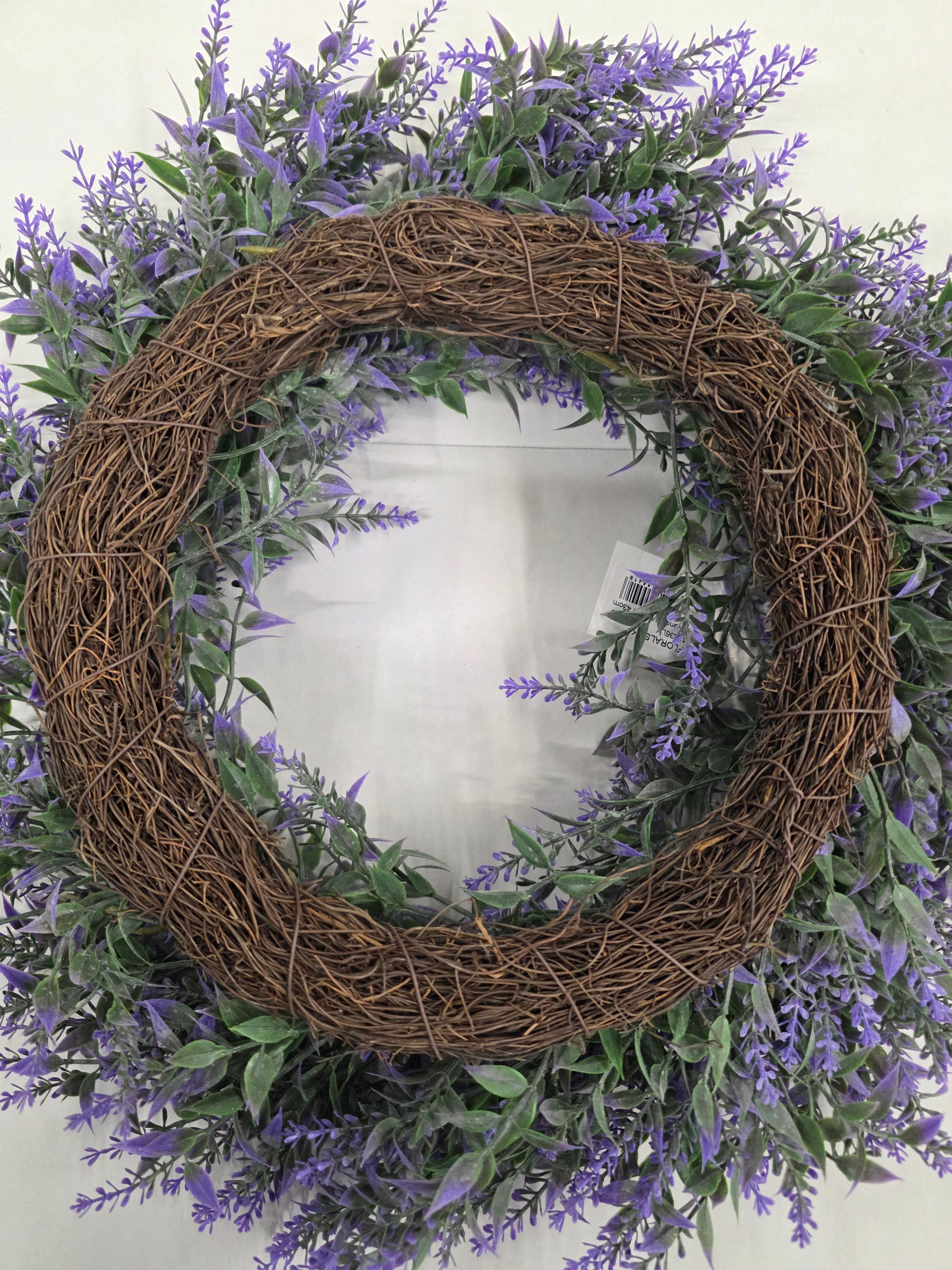 Artificial Wreath Lavender 43cm