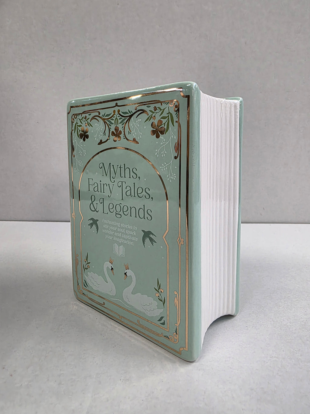 Ceramic Book Vase Green 15x11x6cm