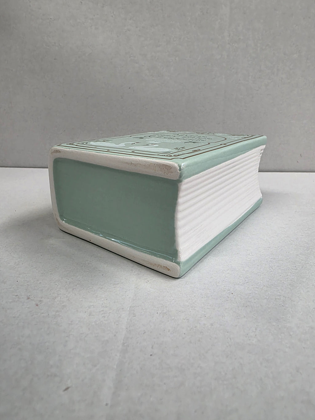 Ceramic Book Vase Green 15x11x6cm