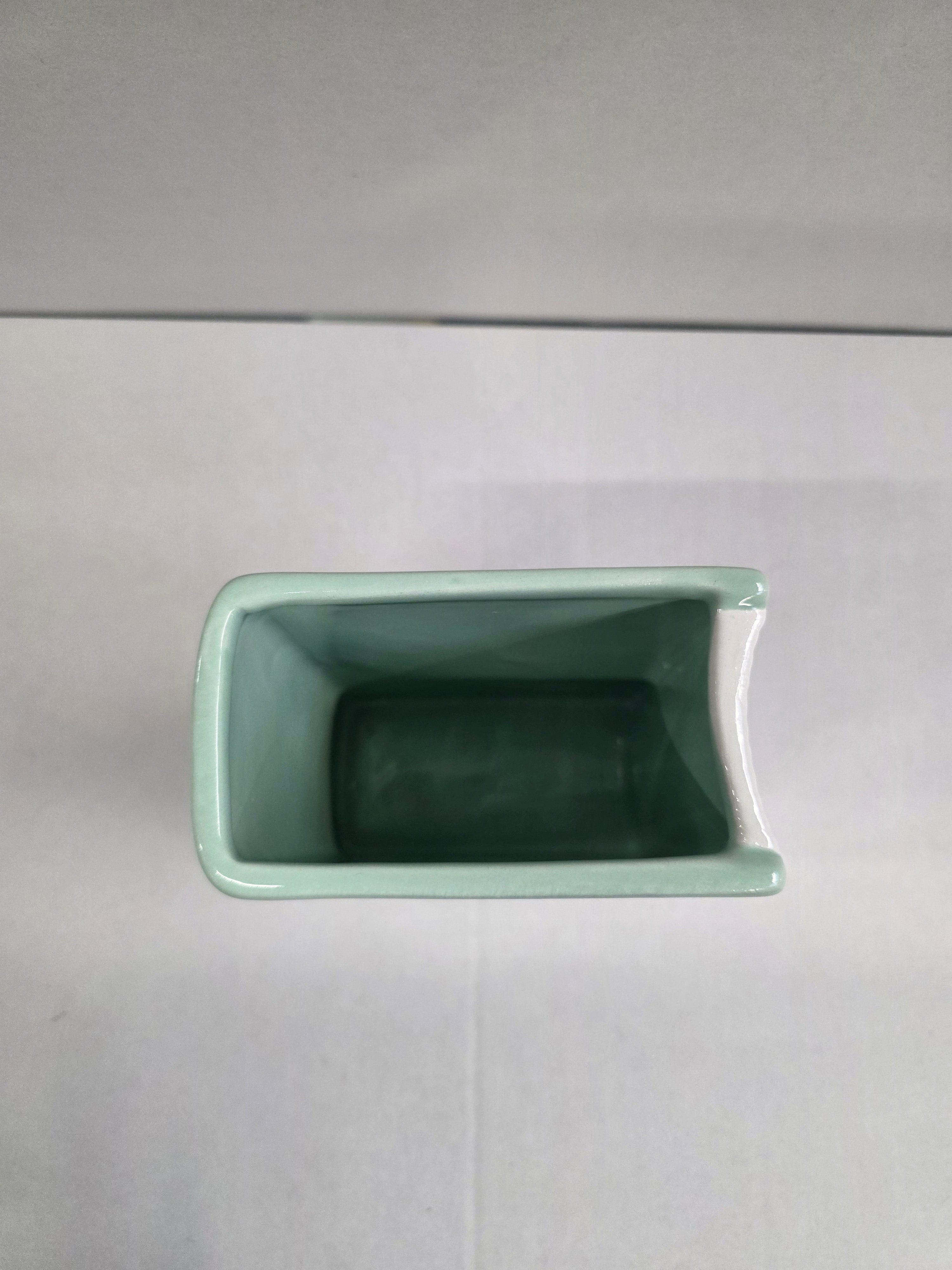Ceramic Book Vase Green 15x11x6cm