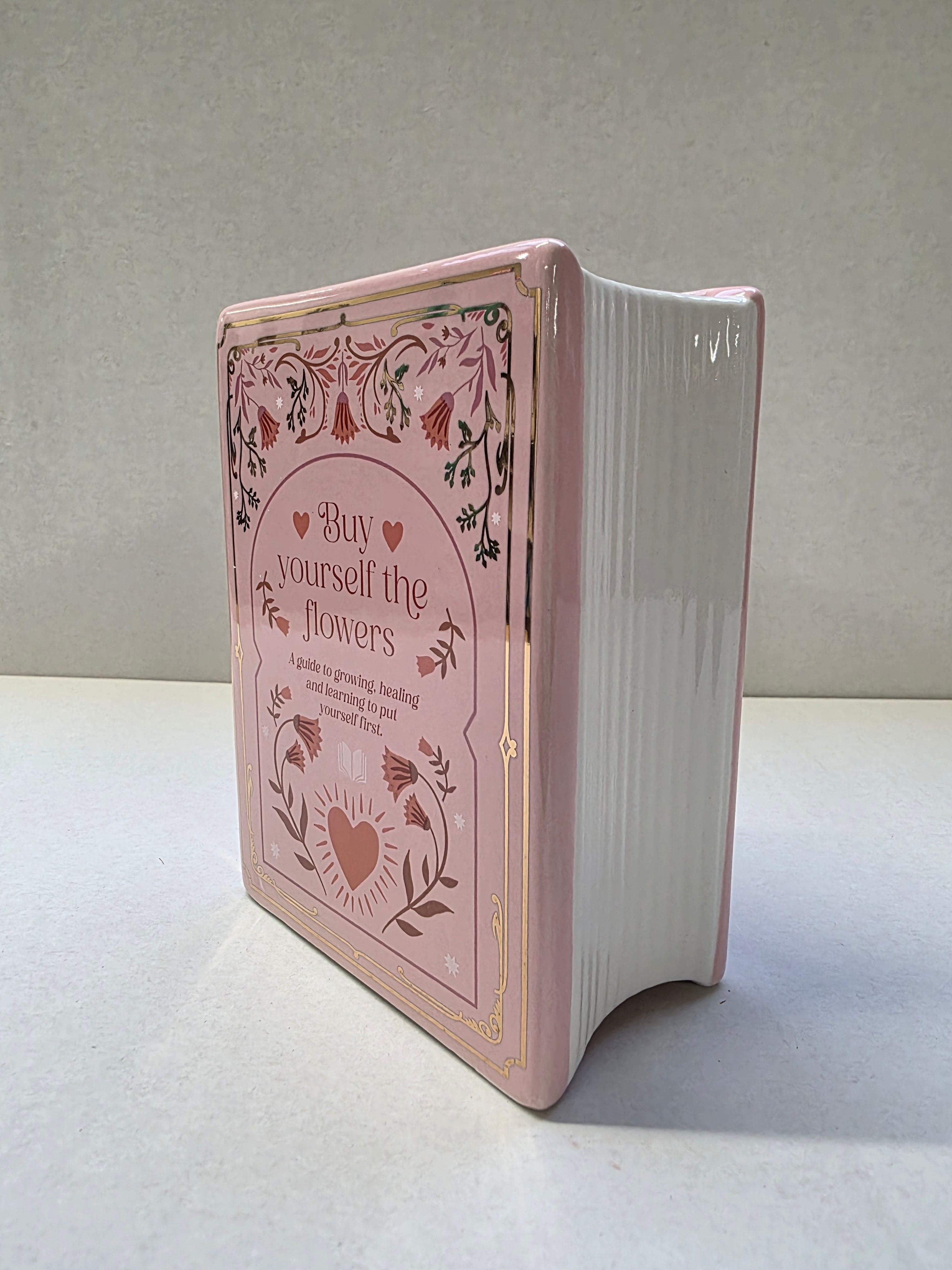 Ceramic Book Vase Pink 15x11x6cm