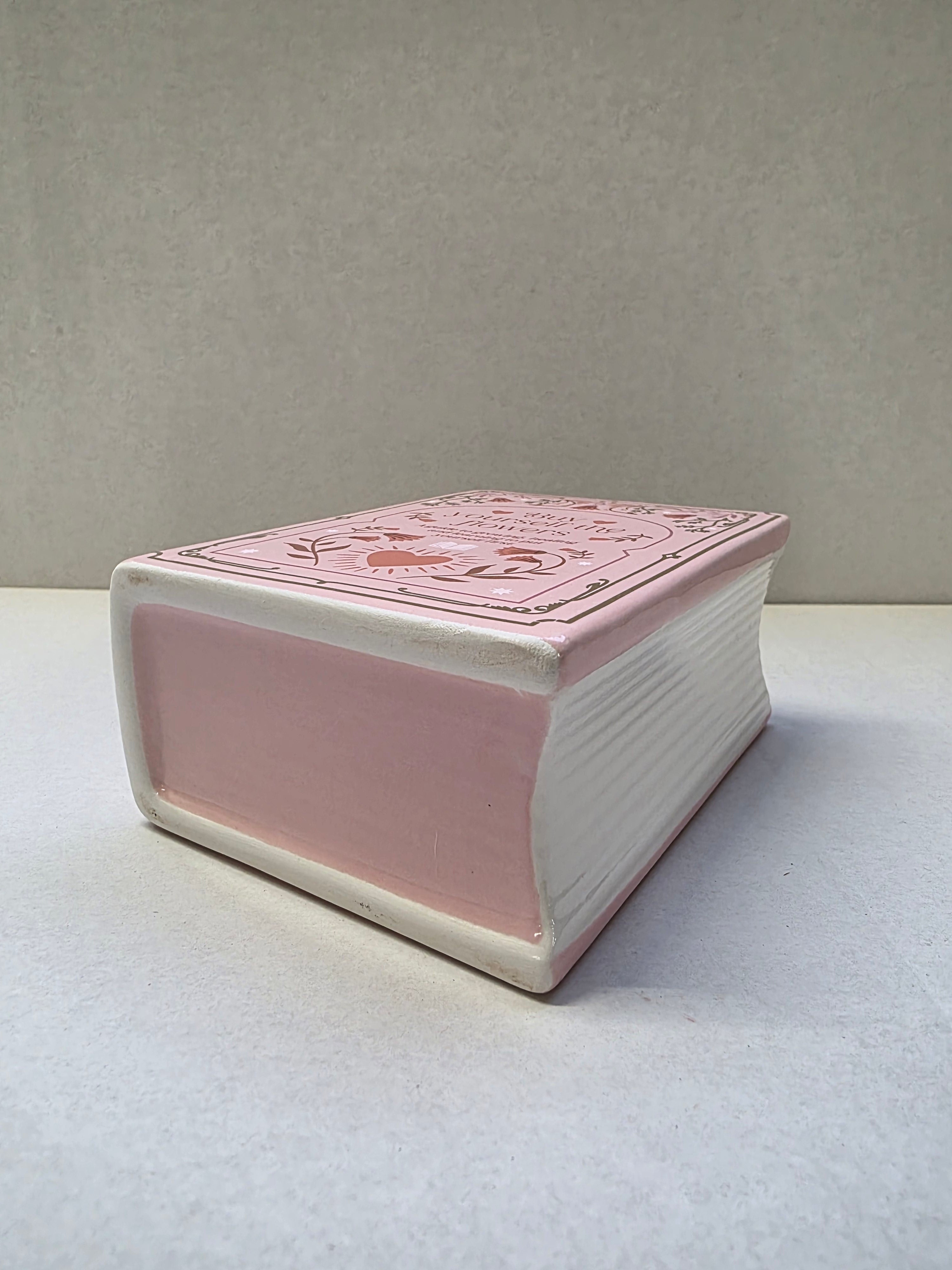 Ceramic Book Vase Pink 15x11x6cm