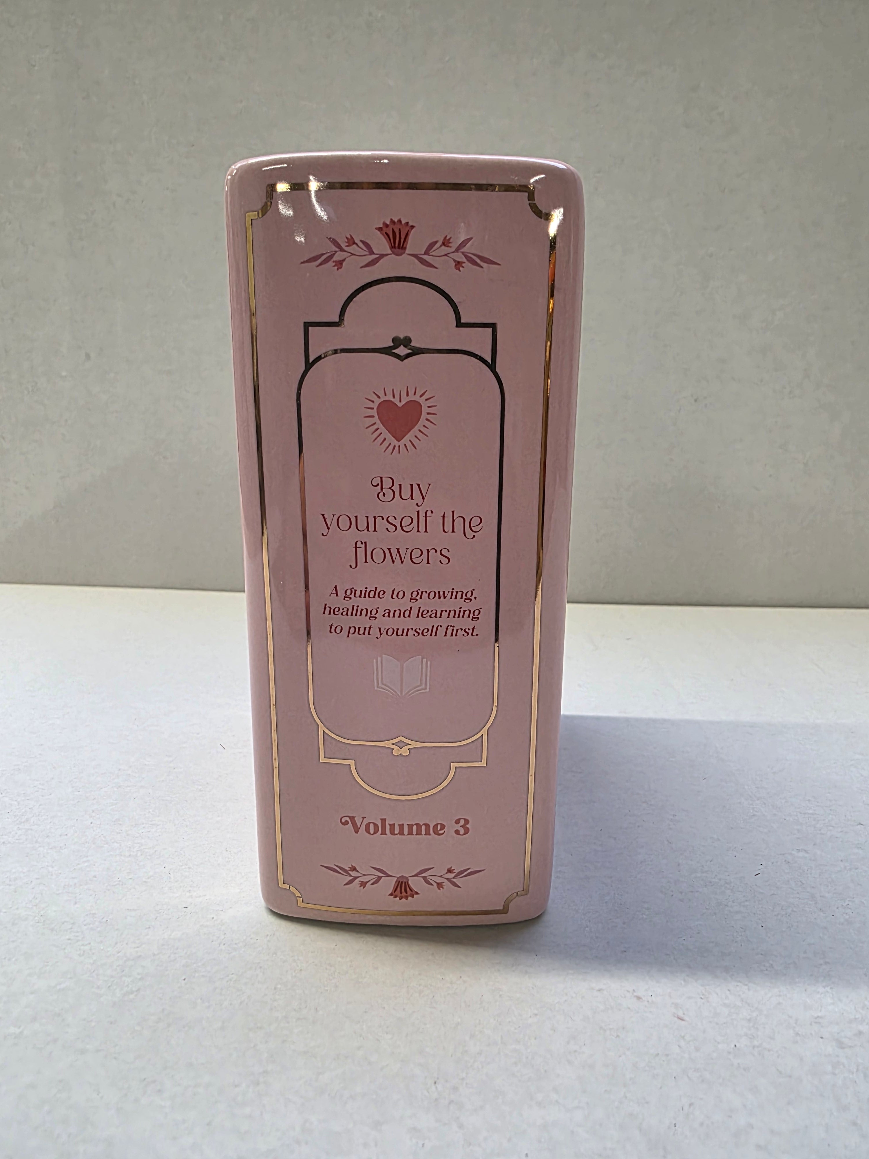 Ceramic Book Vase Pink 15x11x6cm