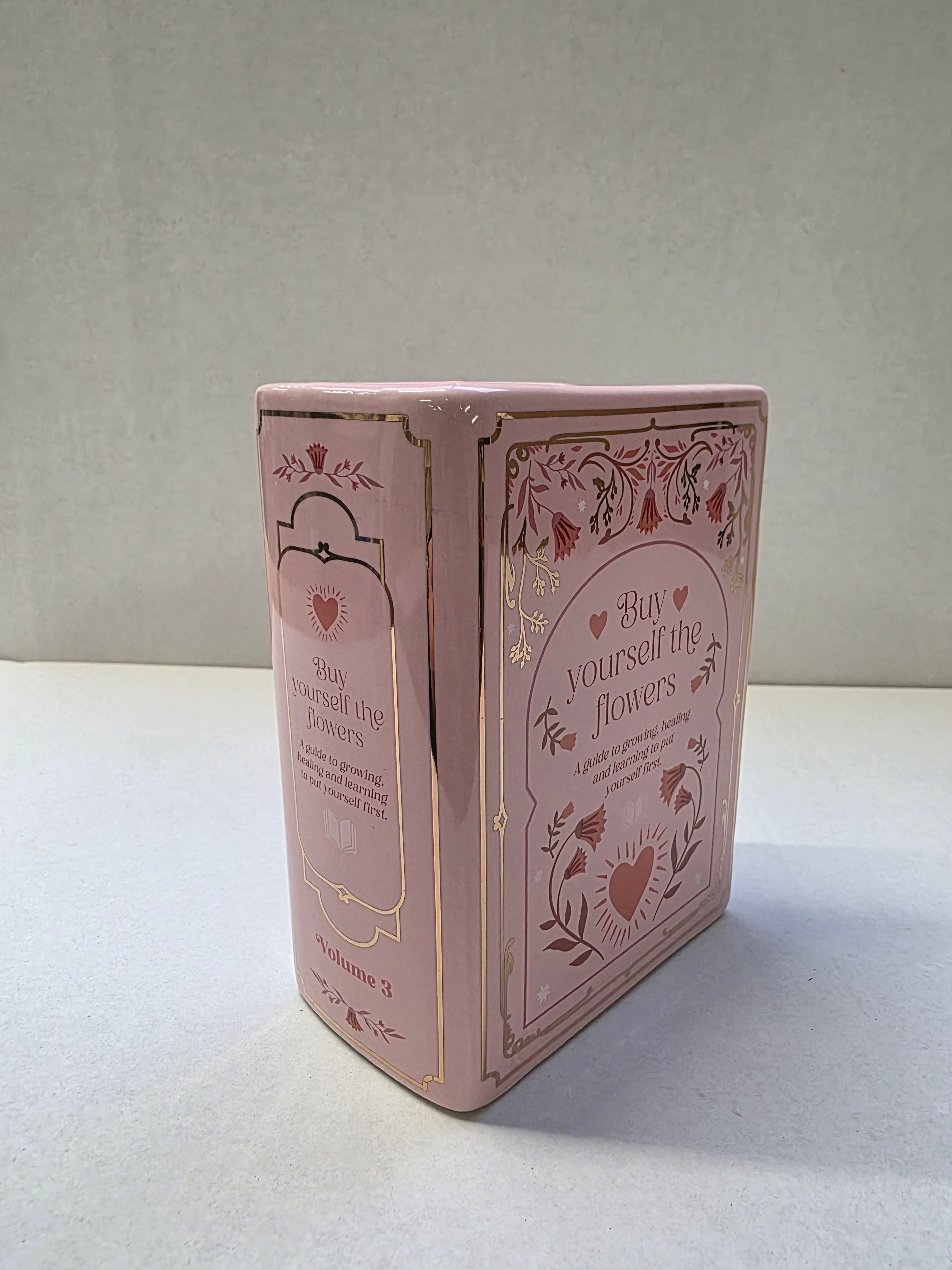 Ceramic Book Vase Pink 15x11x6cm