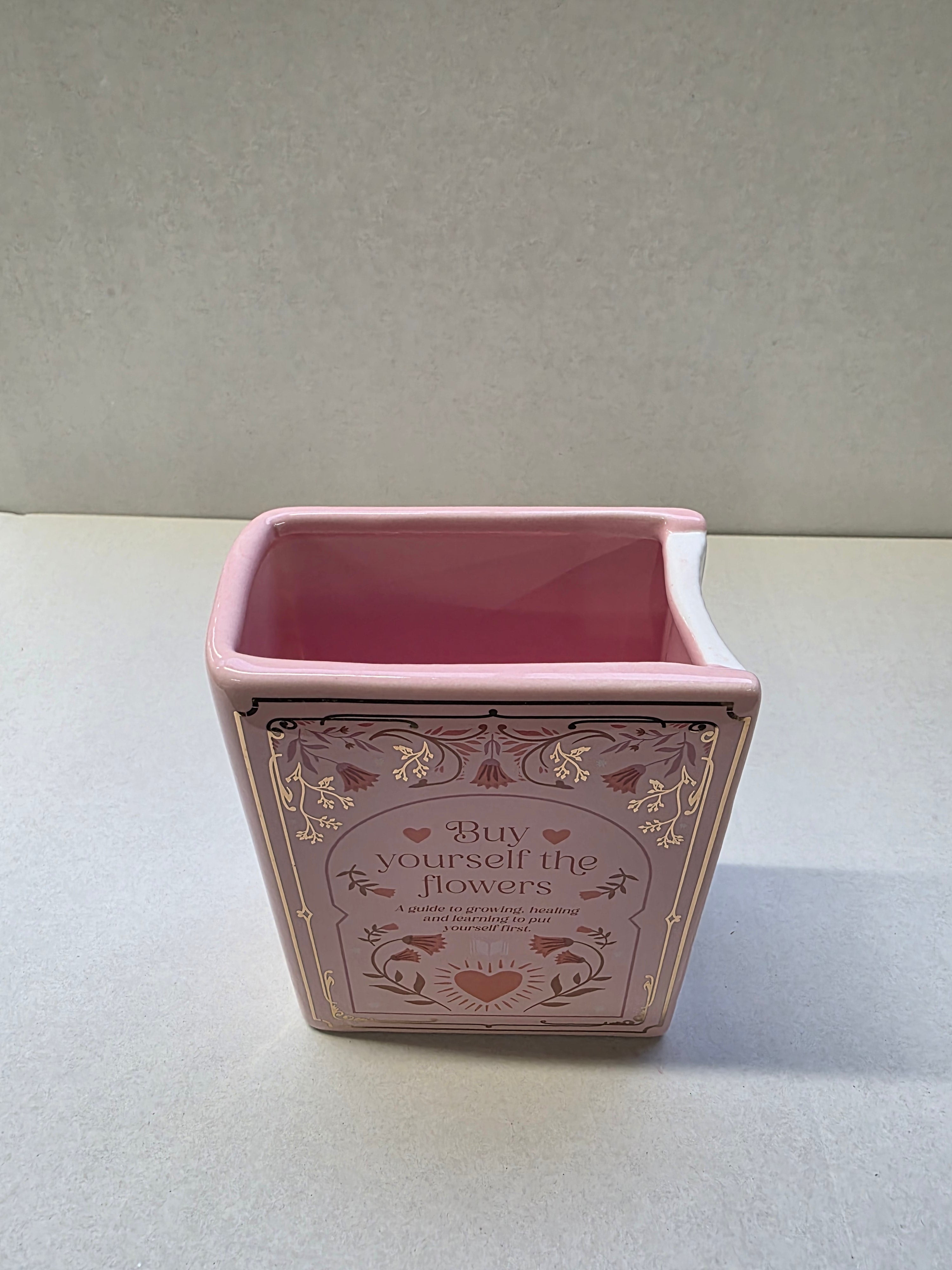 Ceramic Book Vase Pink 15x11x6cm