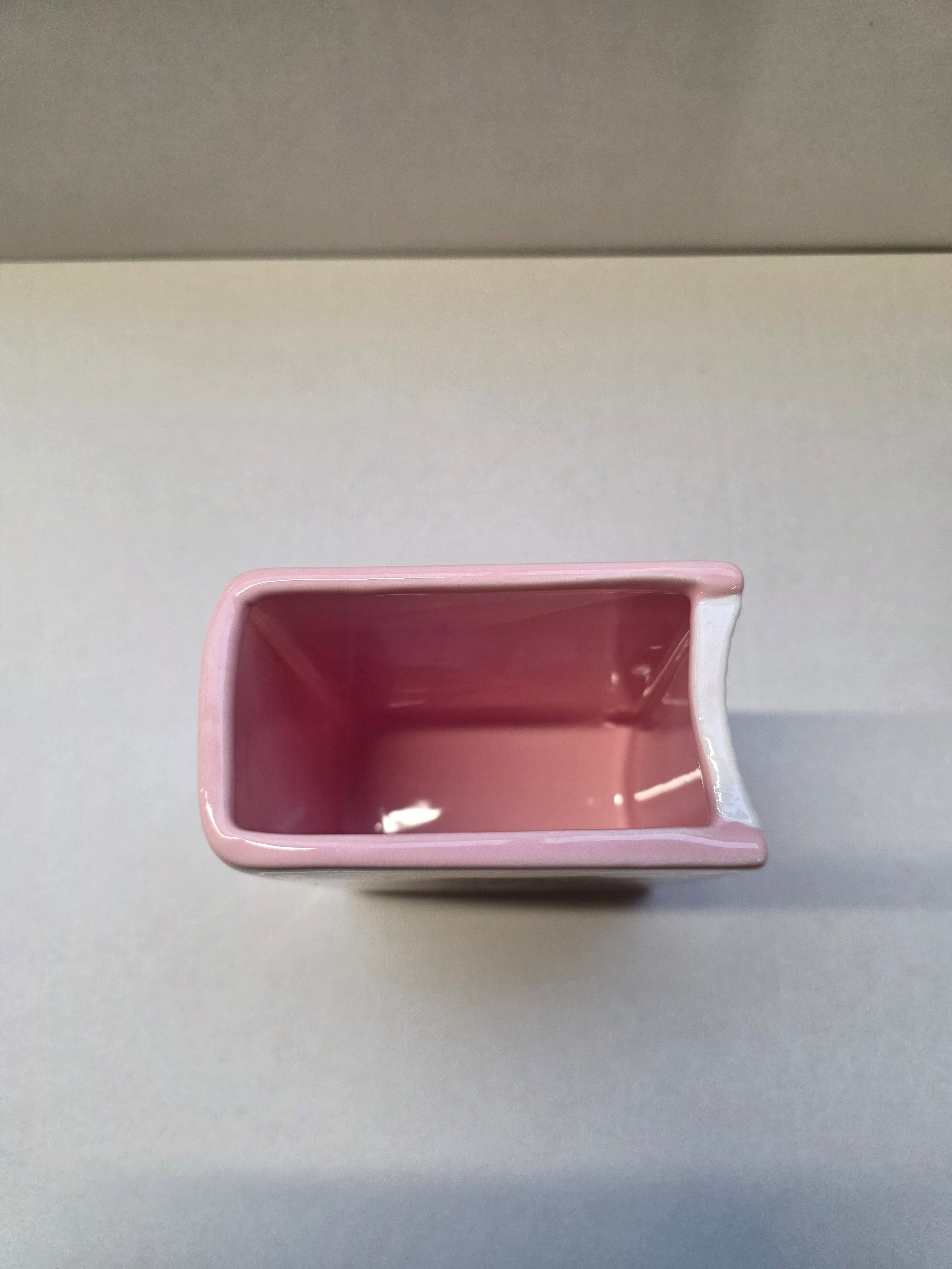 Ceramic Book Vase Pink 15x11x6cm